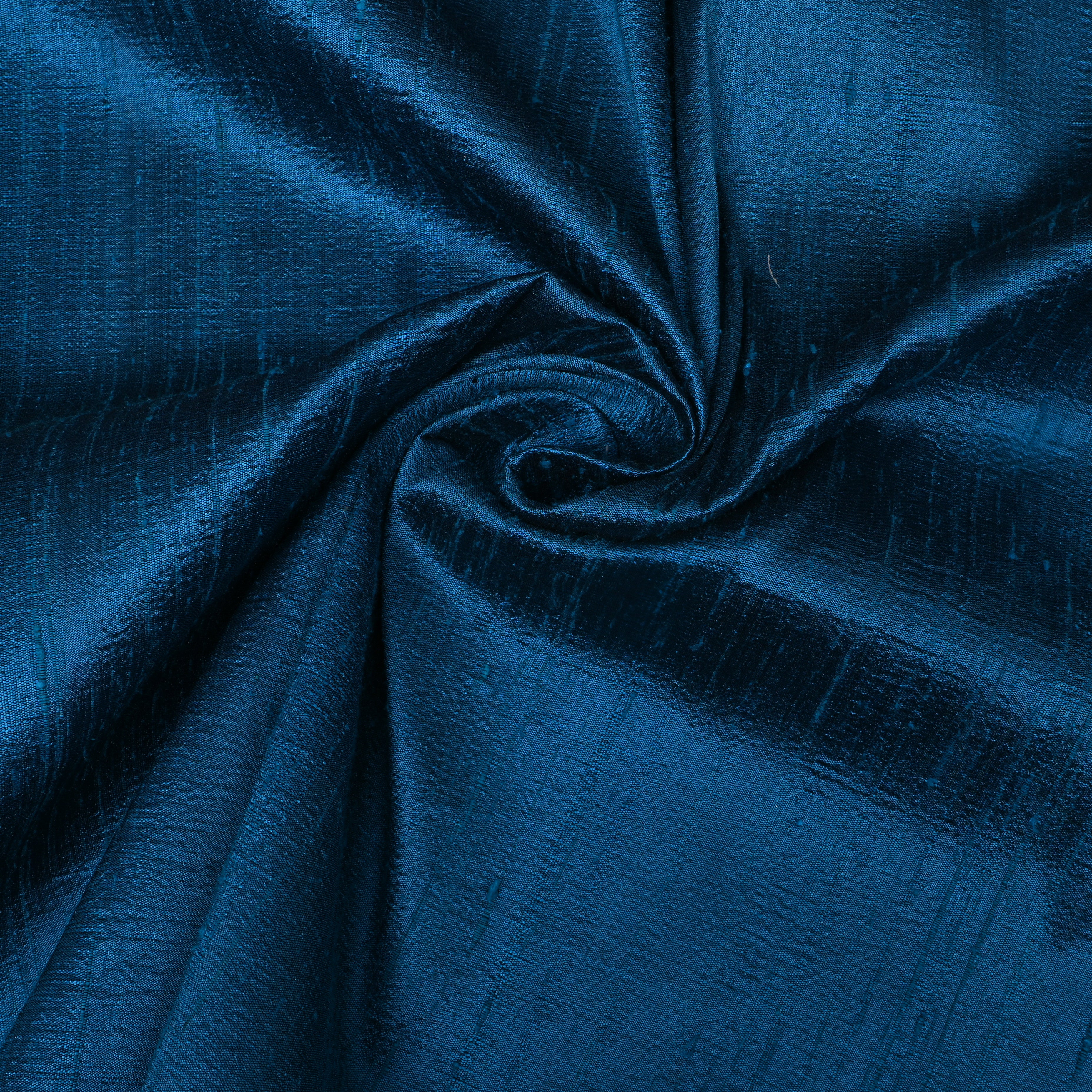 Teal Blue Plain Dupion Silk Fabric