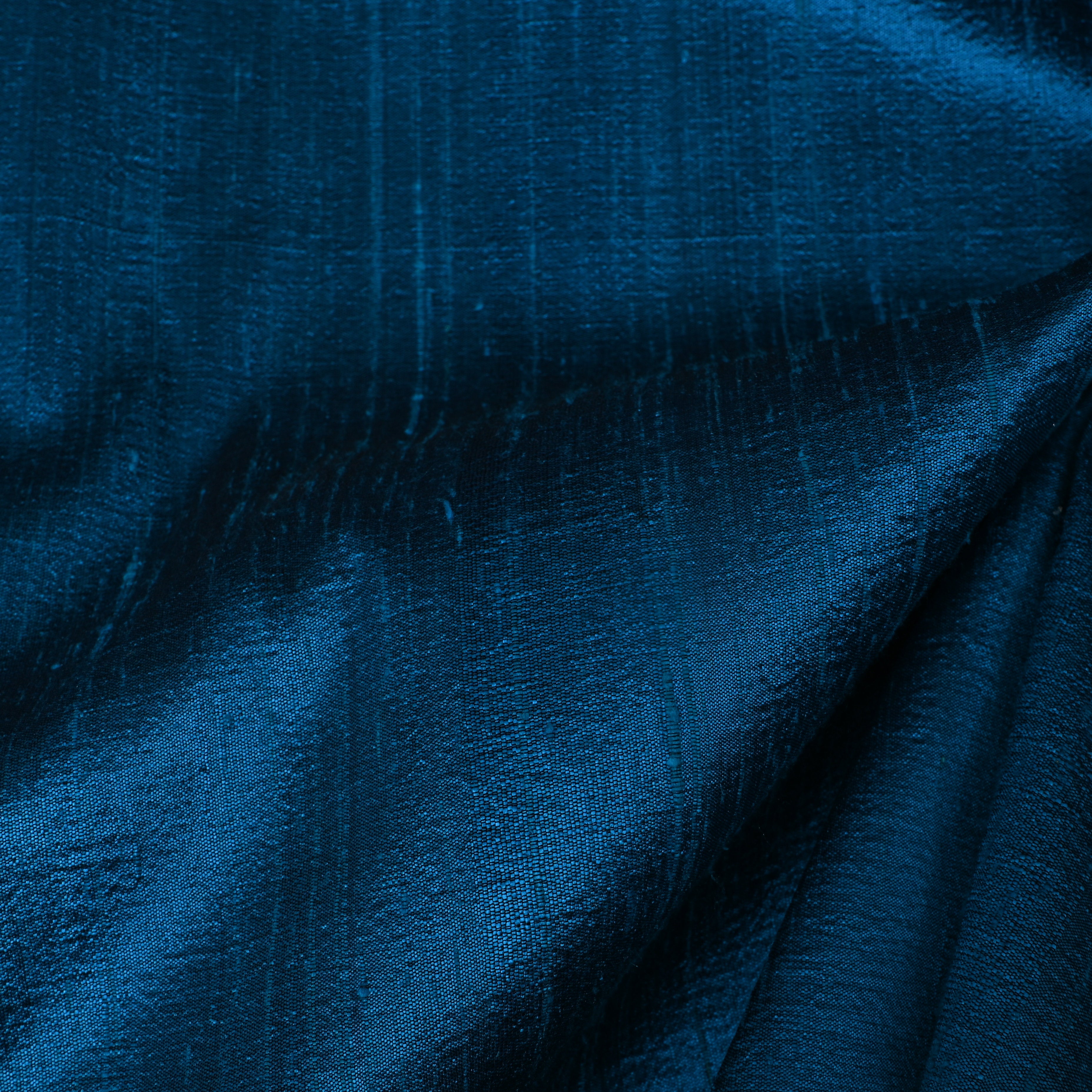 Teal Blue Plain Dupion Silk Fabric