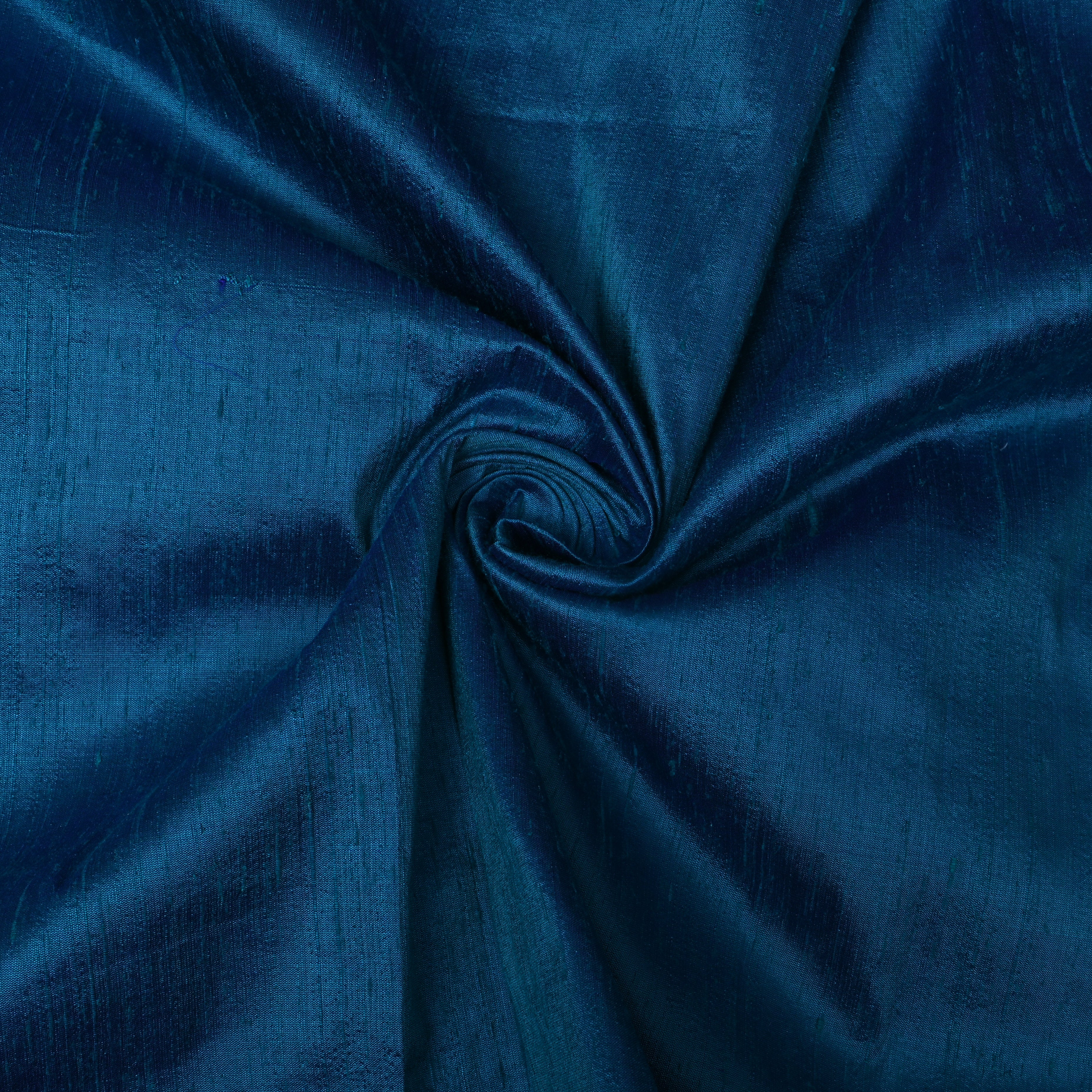 Peacock Blue Plain Silk