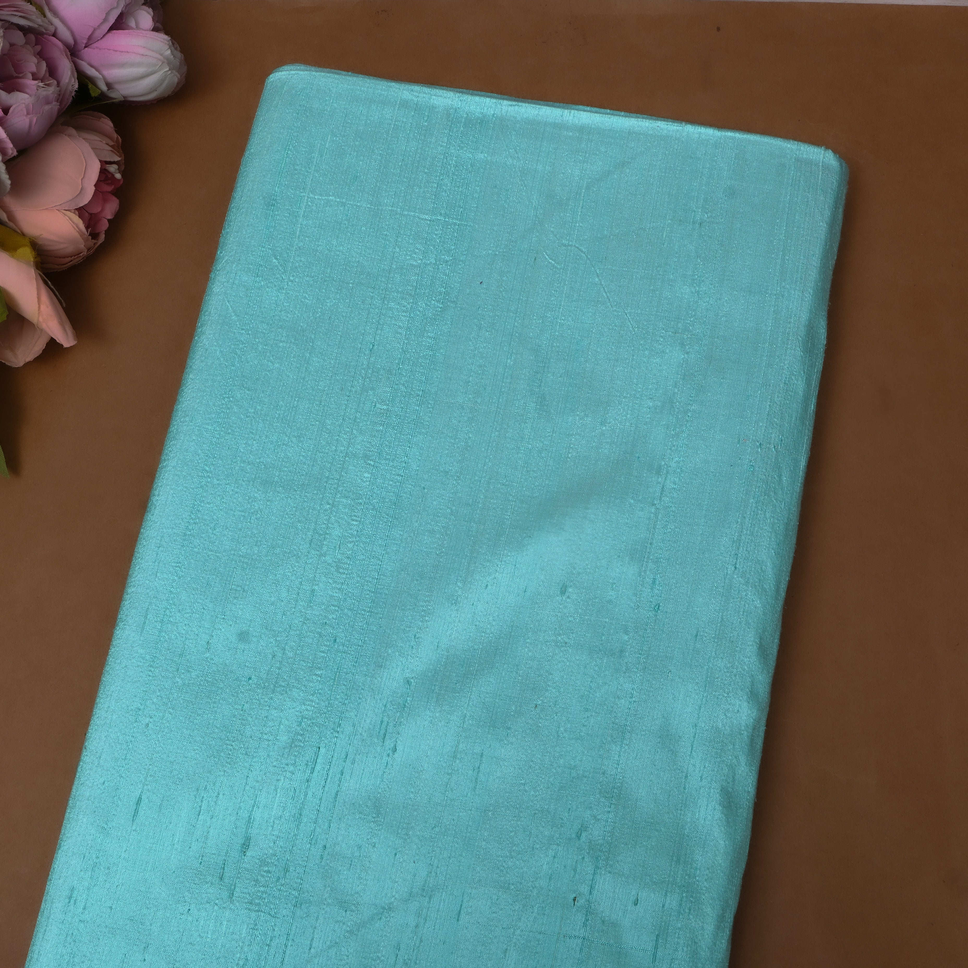 Turquoise Blue Glossy Silk