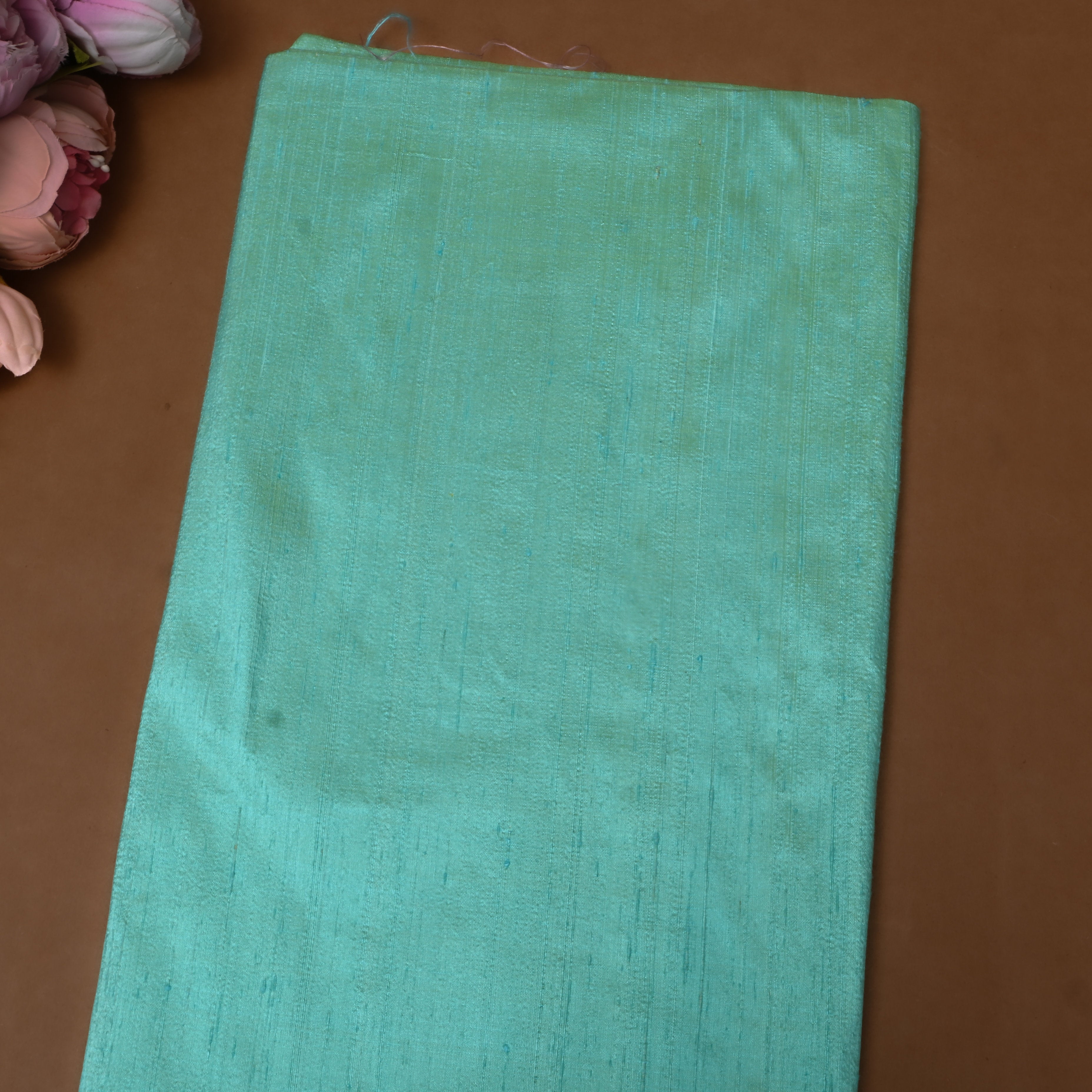 Mint Green Plain Dupion Silk Fabric