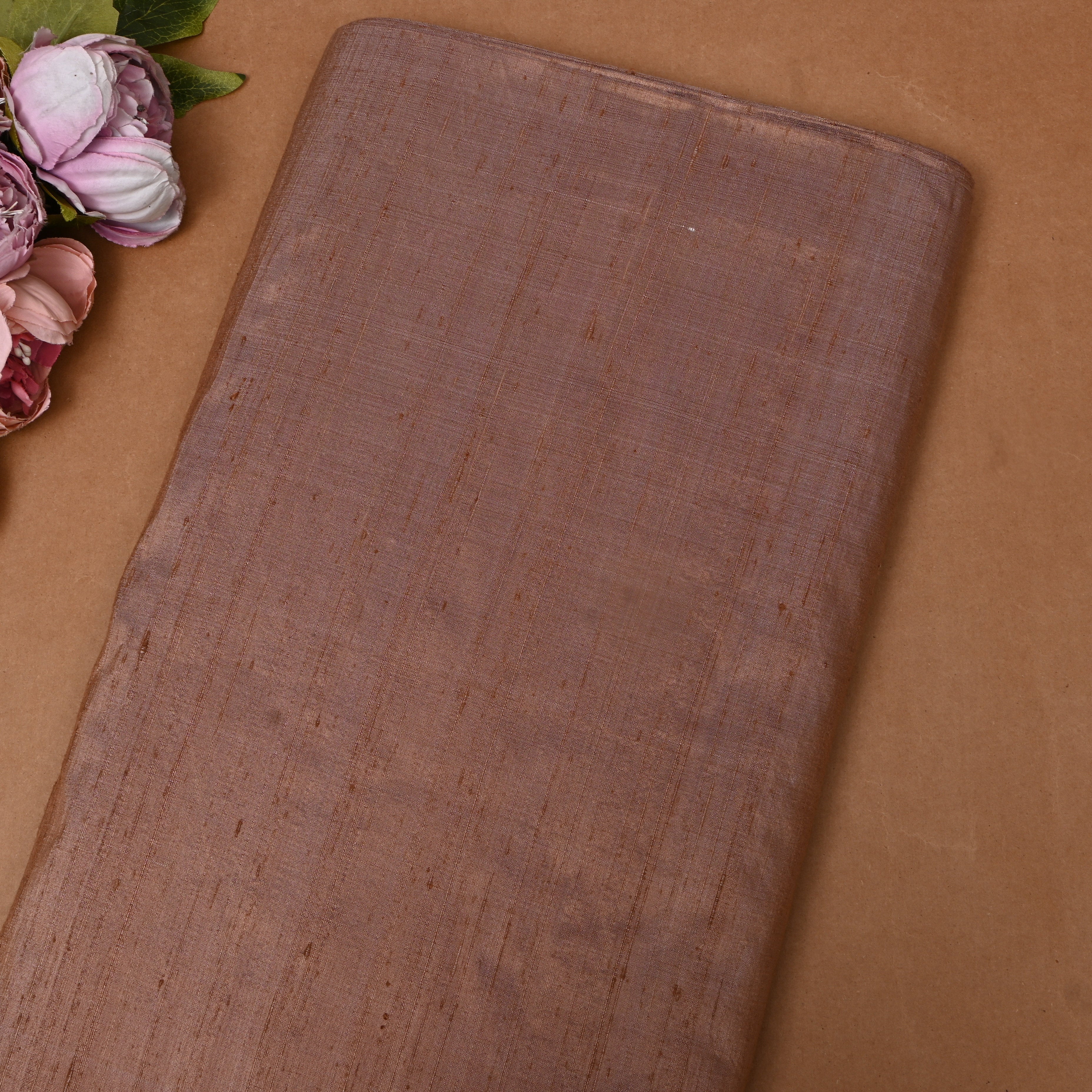 Dusty Mauve Brown Plain Silk
