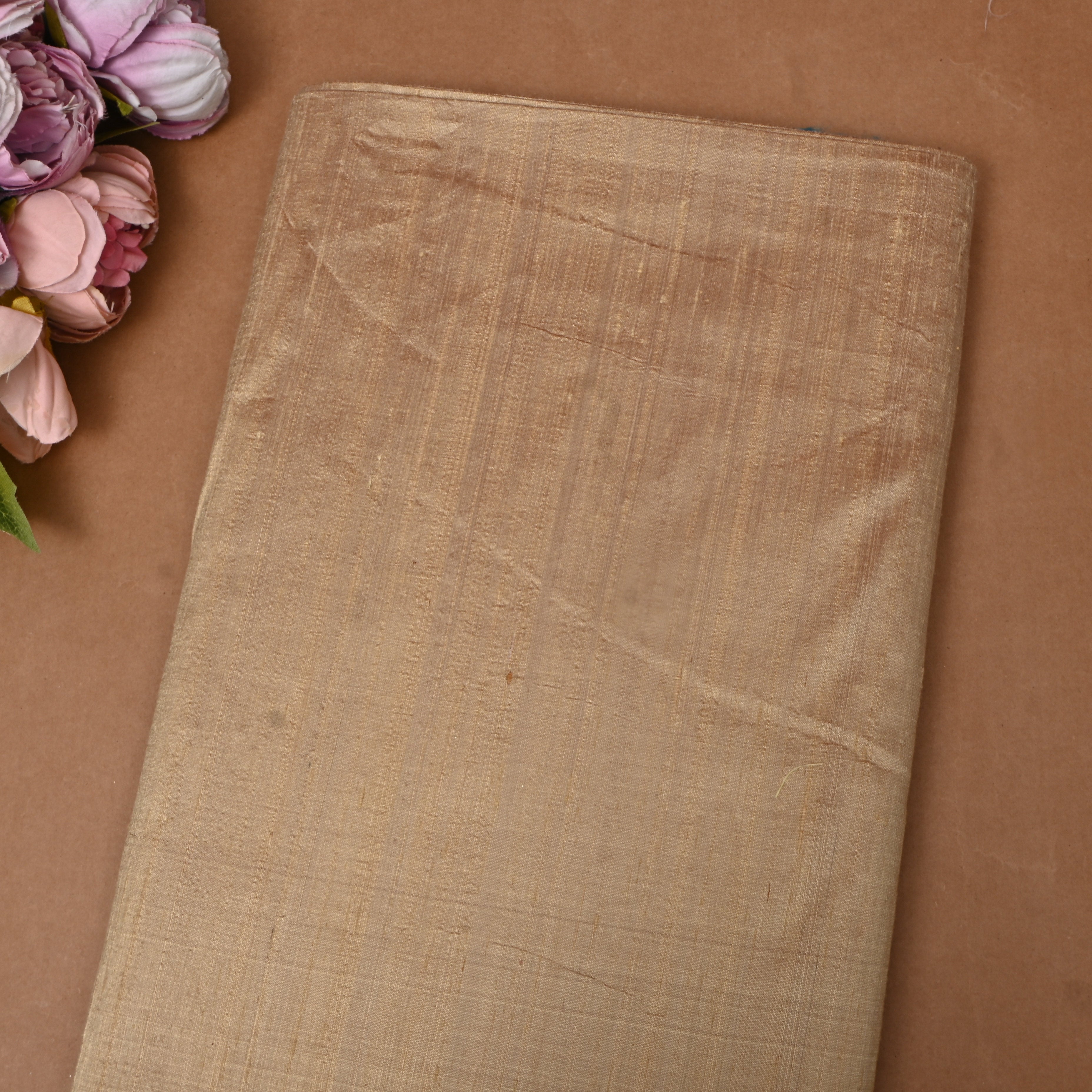 Golden Beige Plain Silk