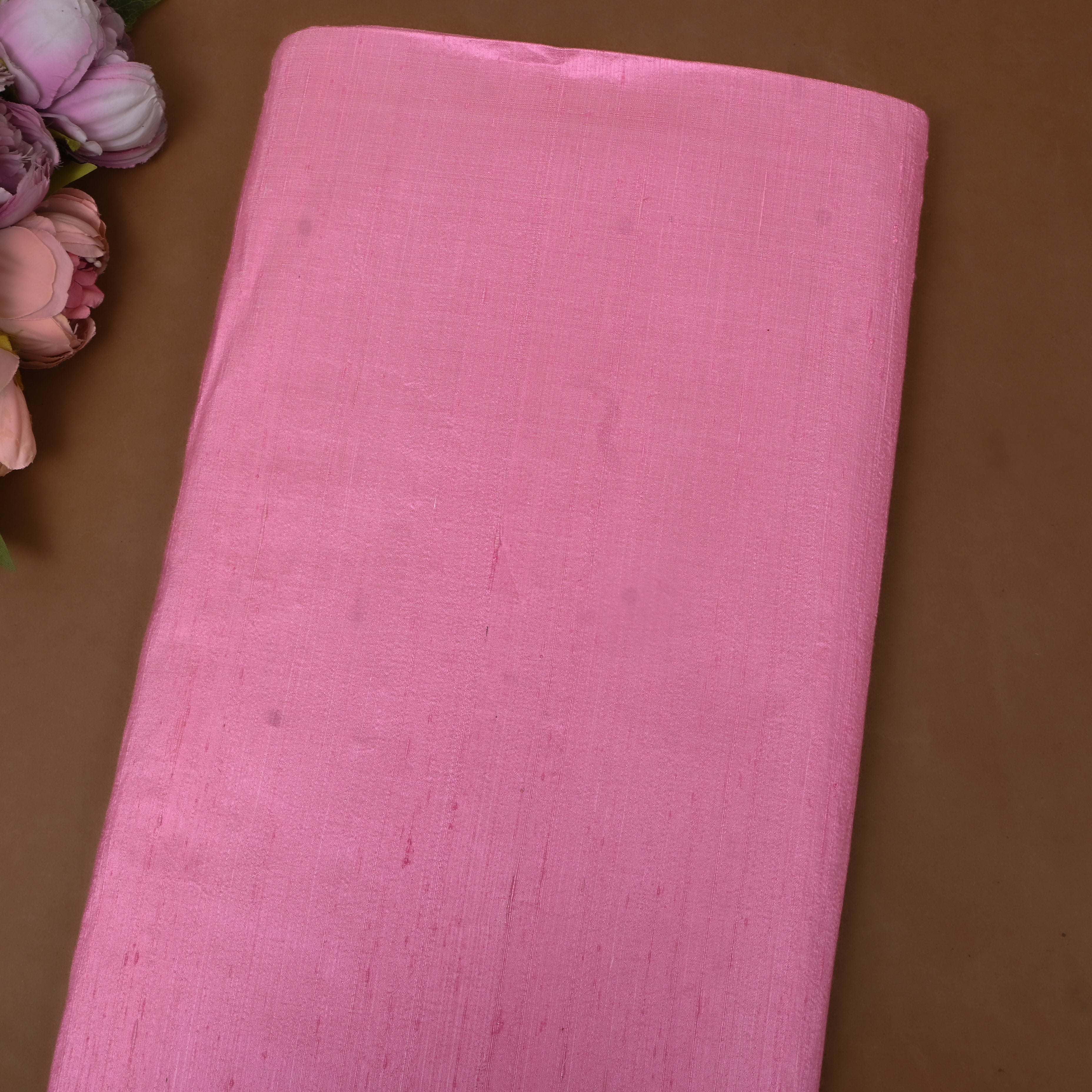 Dark Blush Pink Plain Silk Fabric