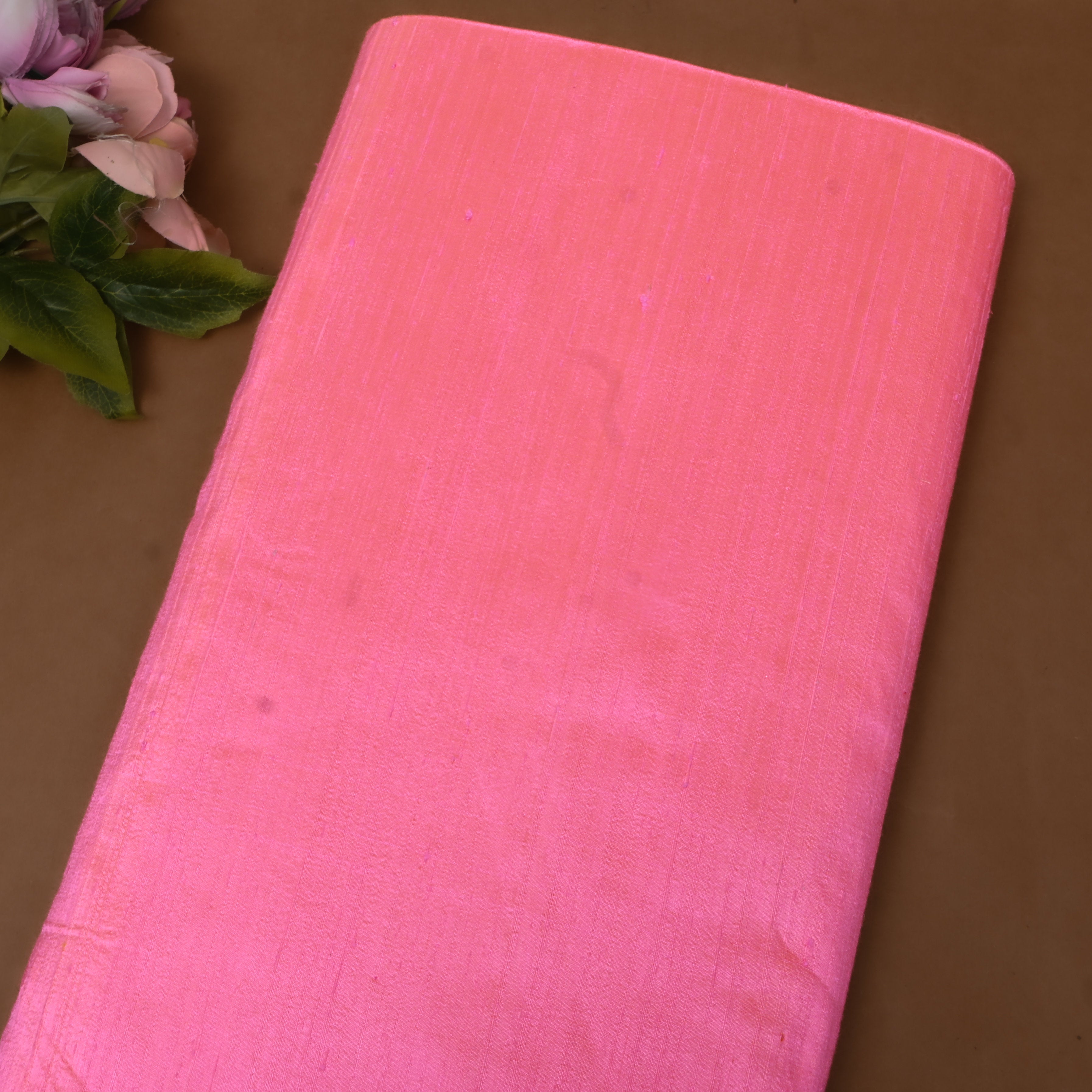 Blush Pink Plain Dupion Silk Fabric