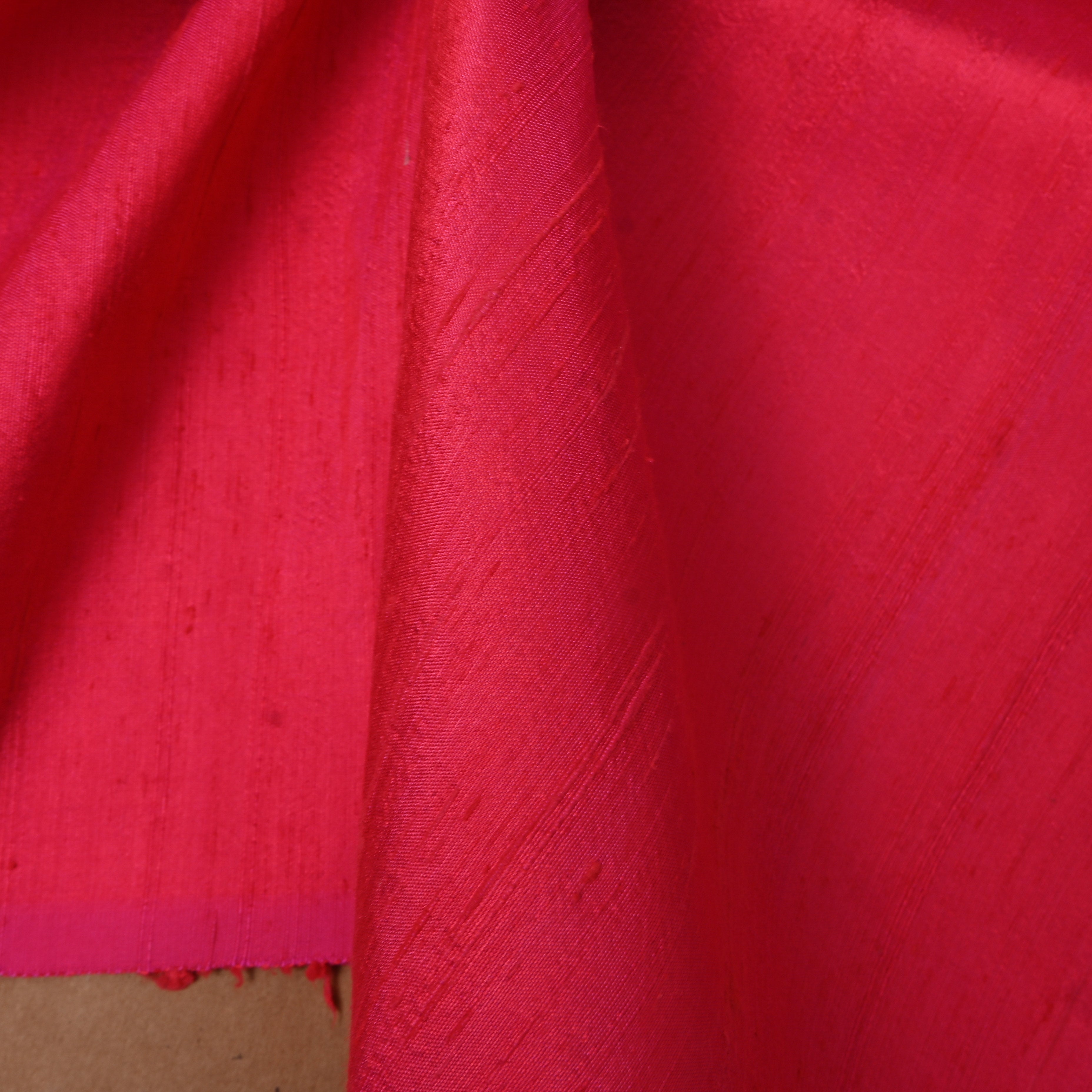 Plain Pink Dupion Silk Fabric
