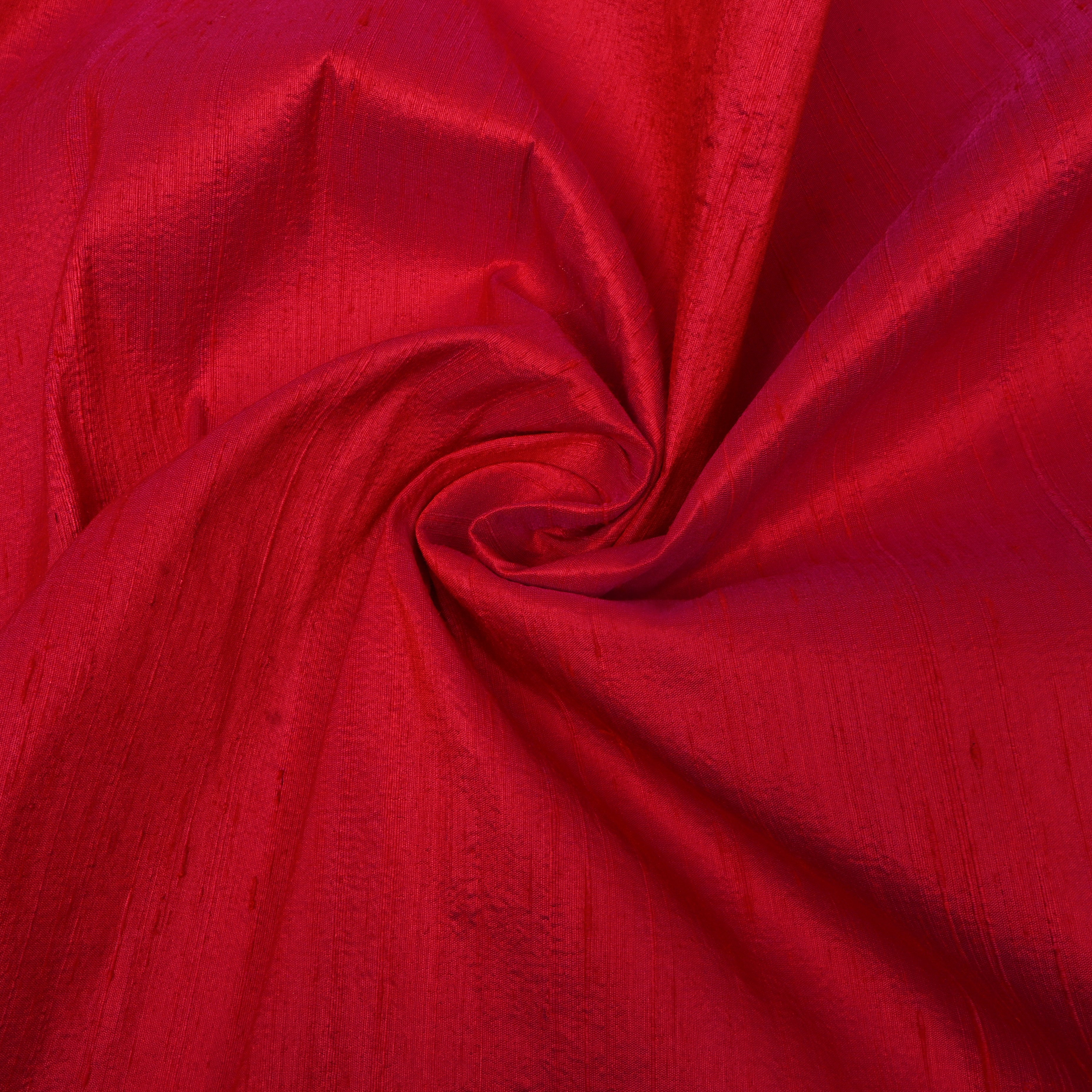 Vivid Red Pink Plain Silk