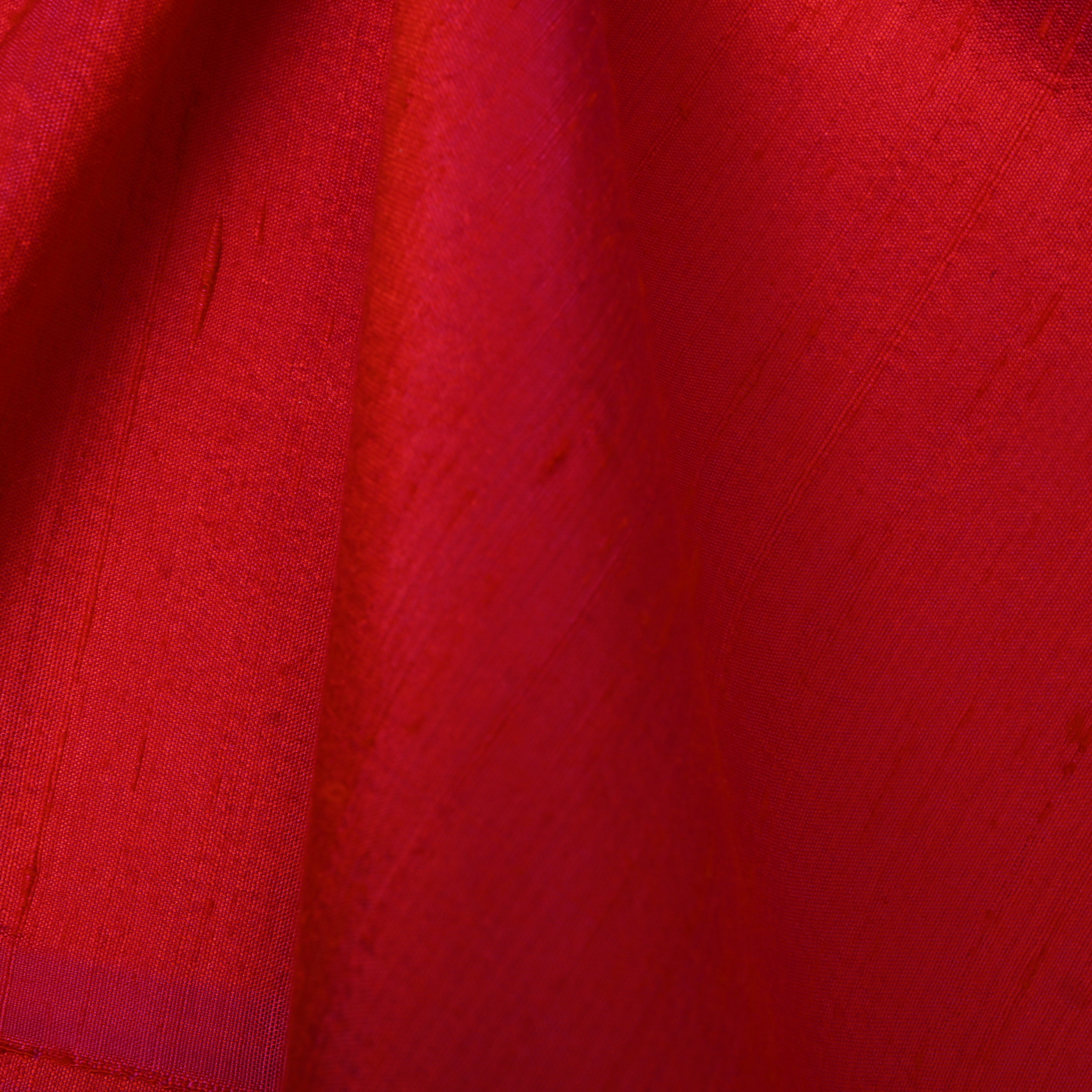 Bright Red Plain Silk