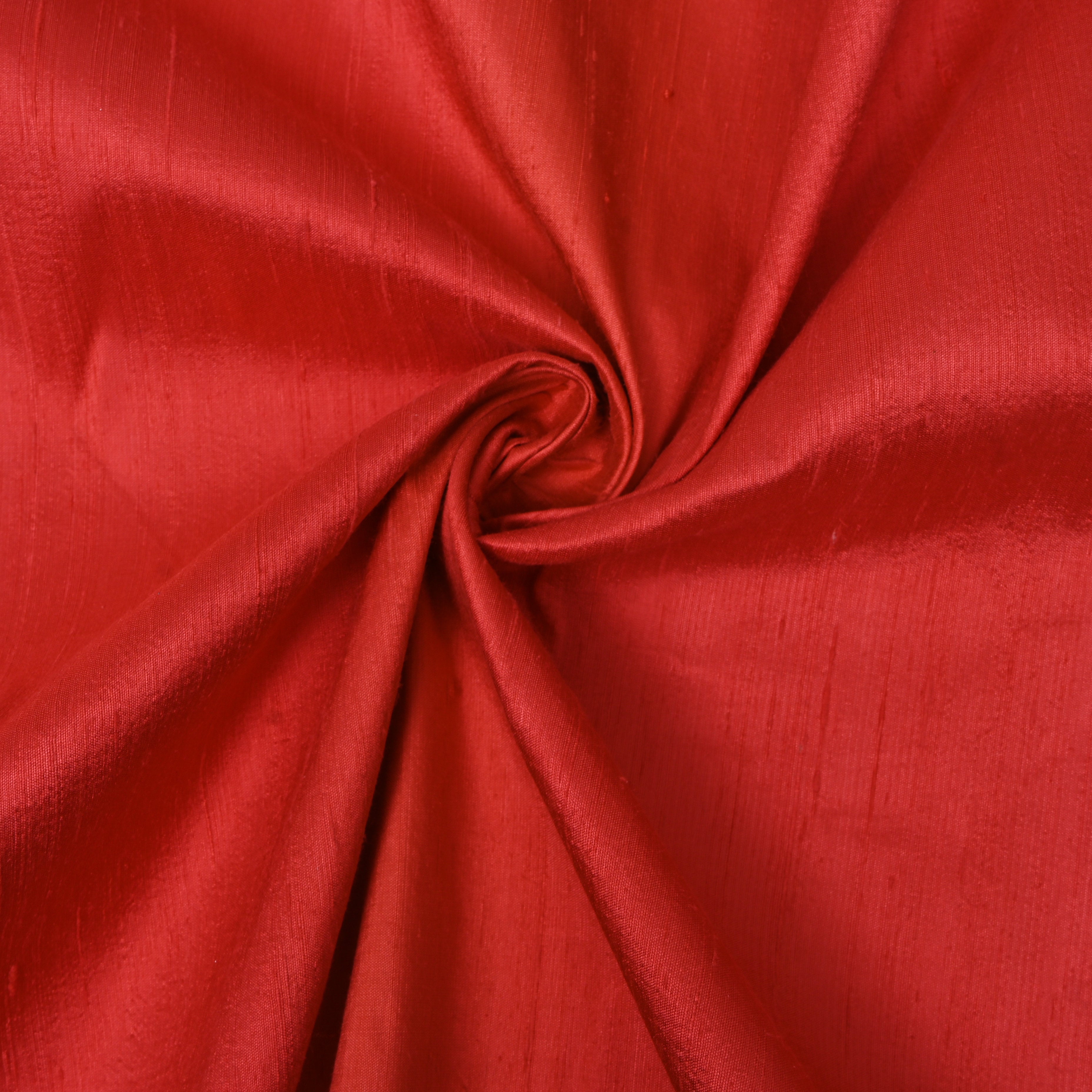 Coral Red Plain Silk