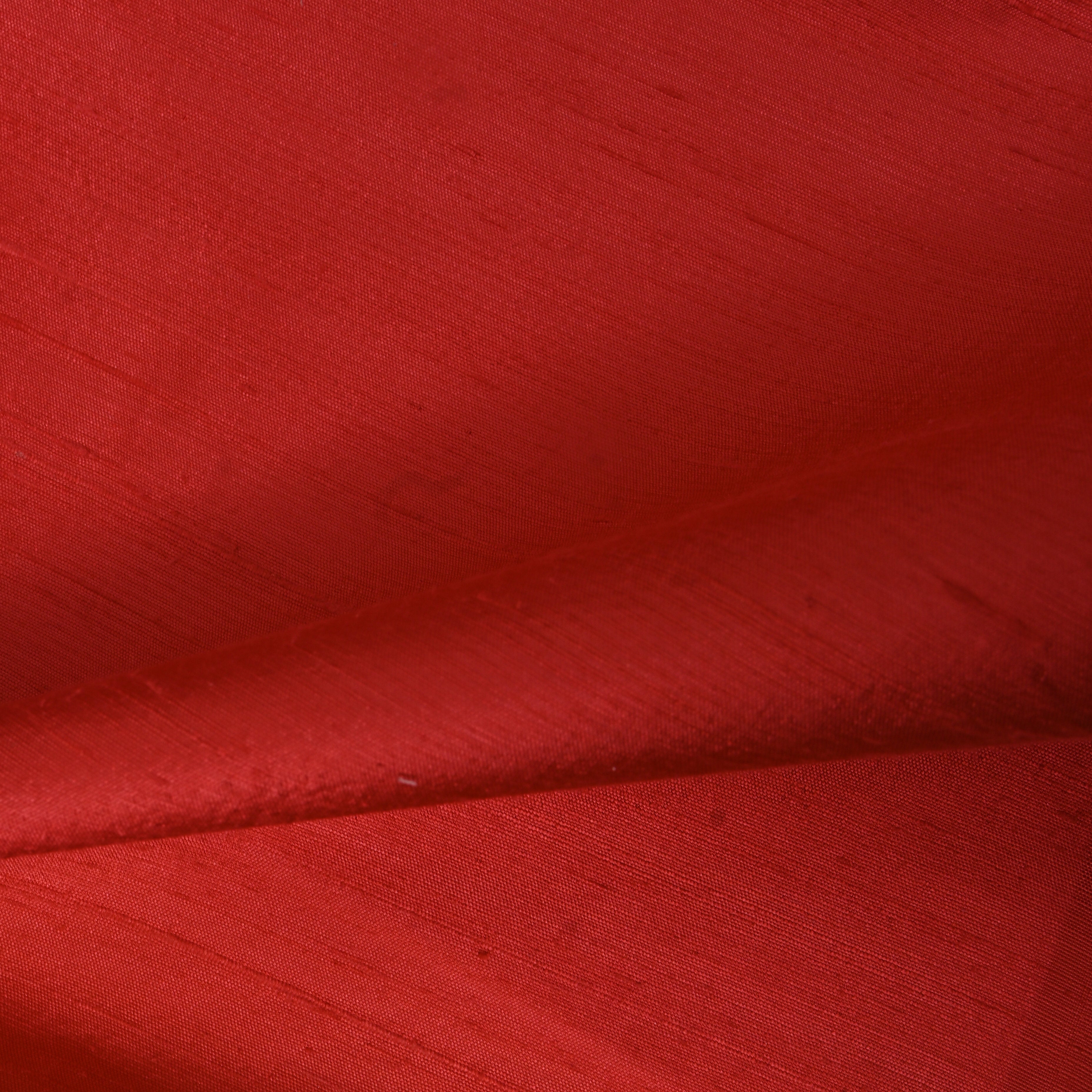 Coral Red Plain Silk