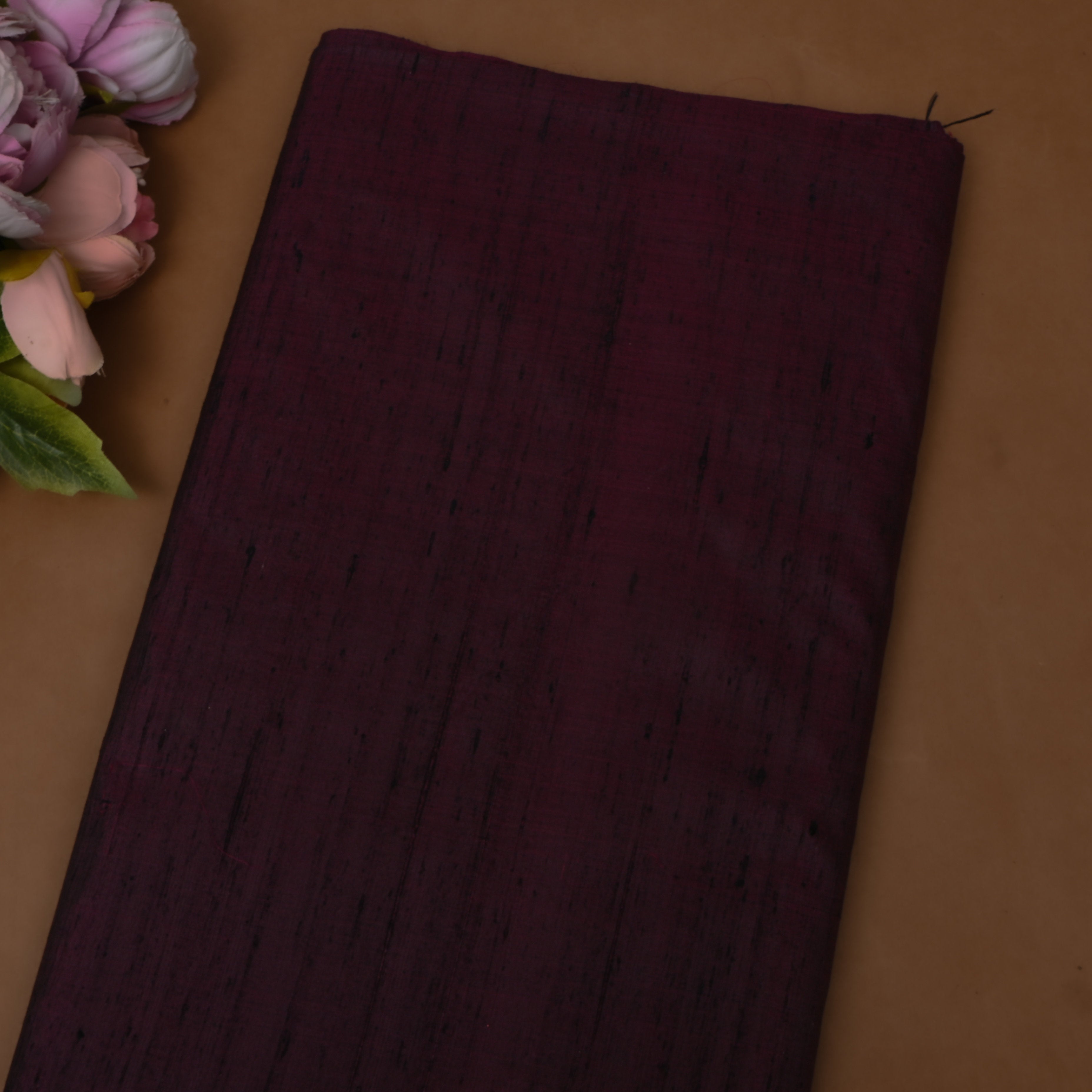 Deep Wine Plain Silk