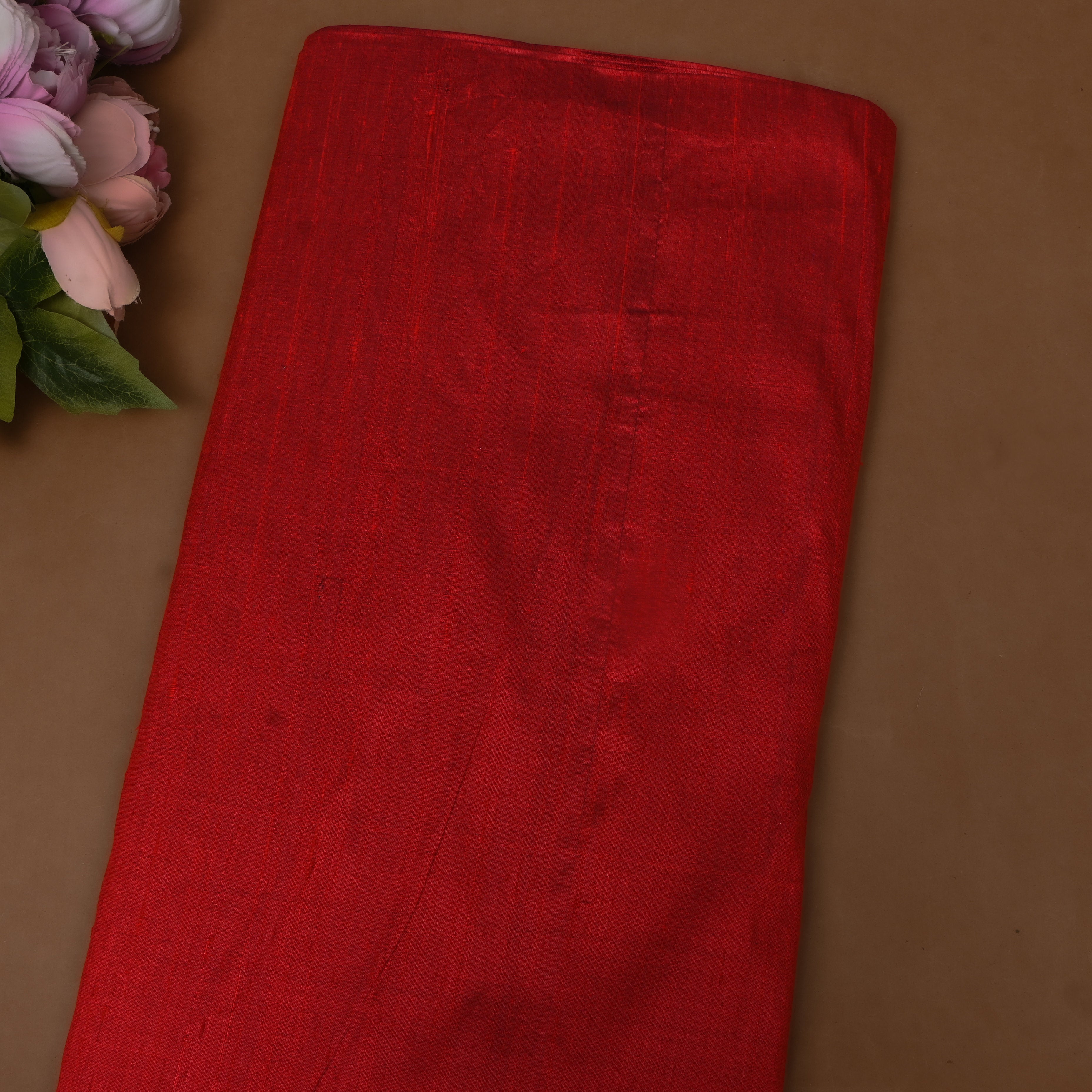 Deep Red Plain Silk Fabric