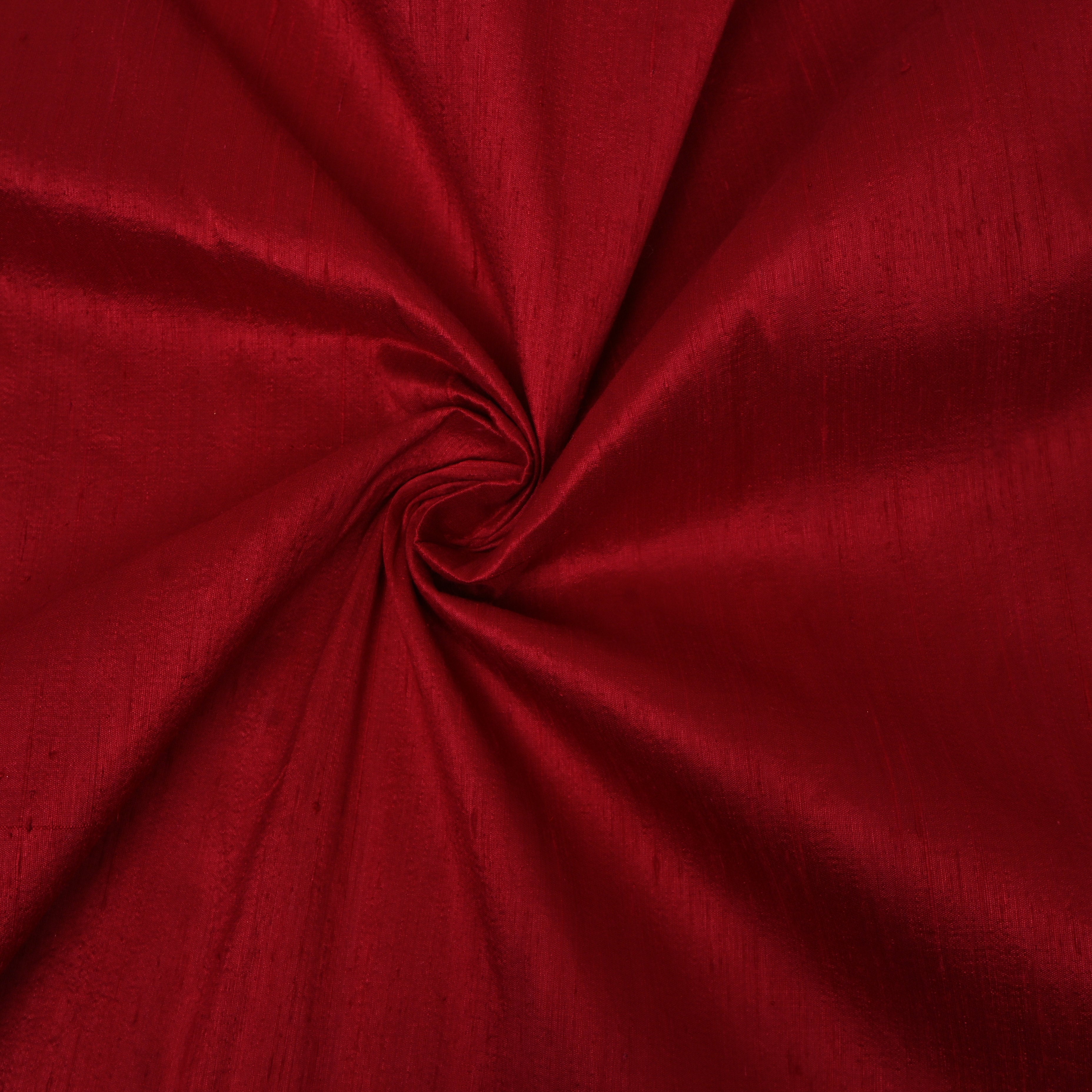 Dark Red Plain Silk Fabric