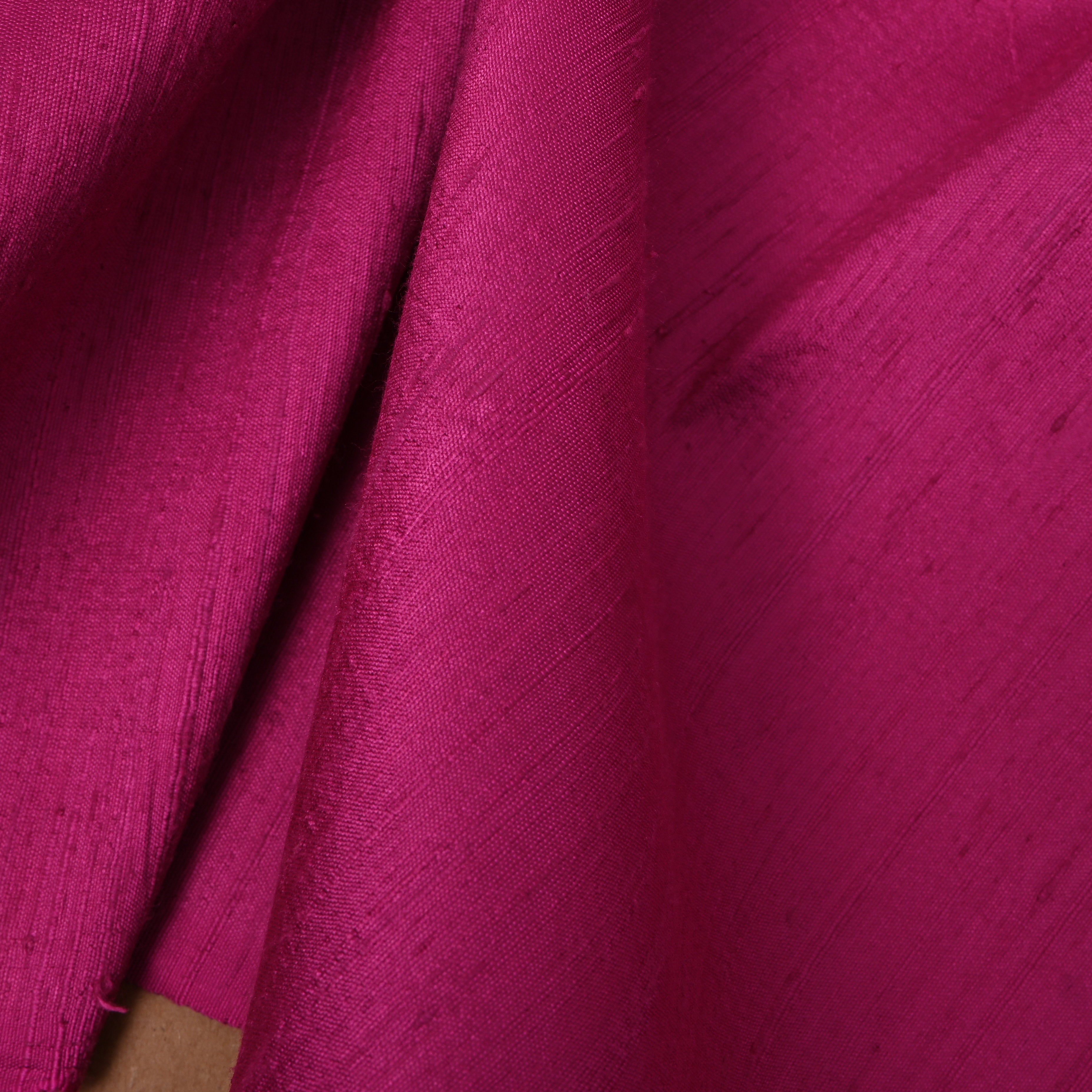 Plain Rani Pink Dupion Silk Fabric