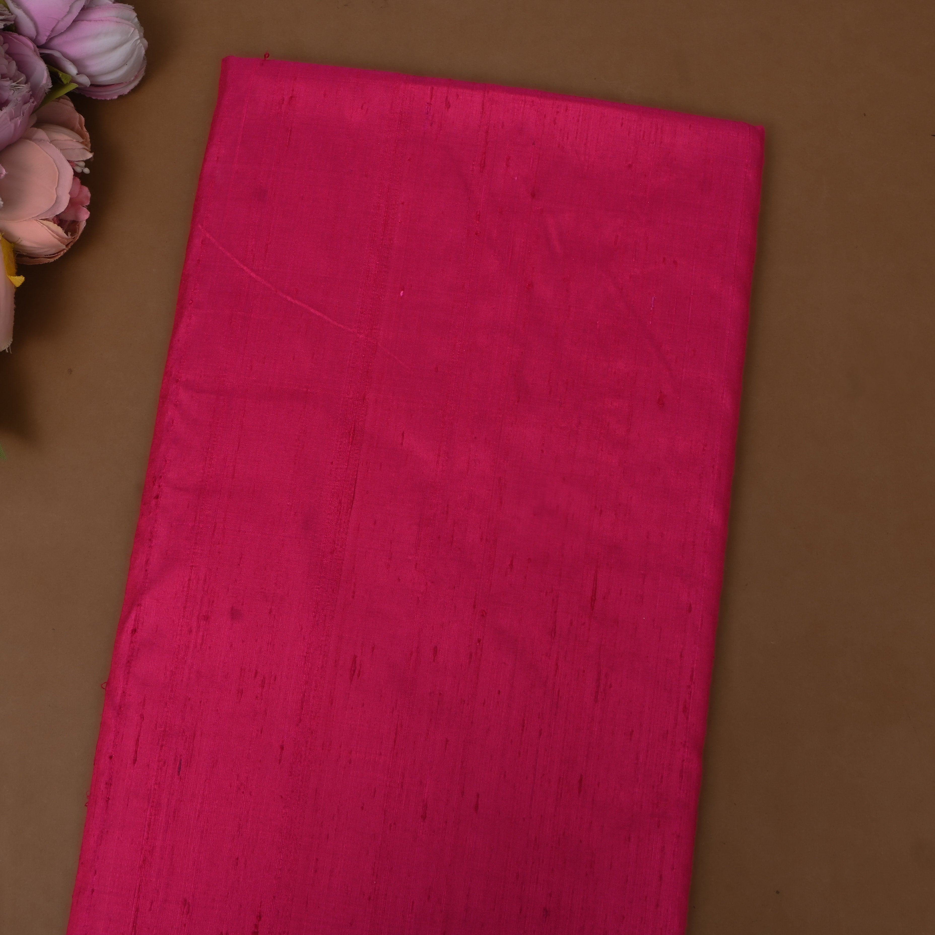Deep Rani Pink Plain Silk