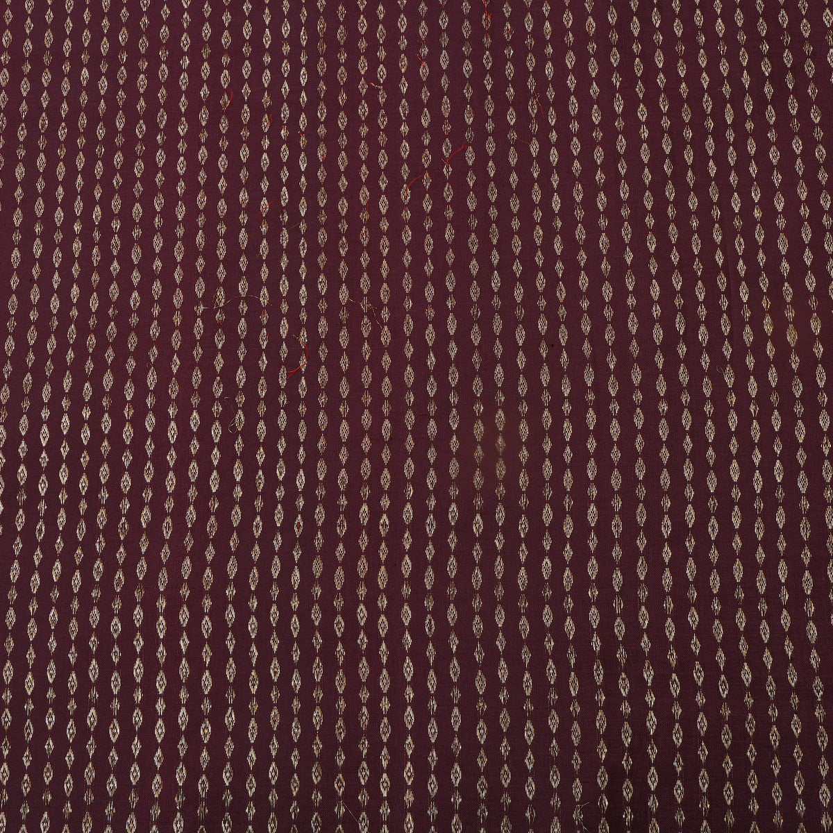 Aubergine Gold Zari Butti Kanjivaram Silk Fabric
