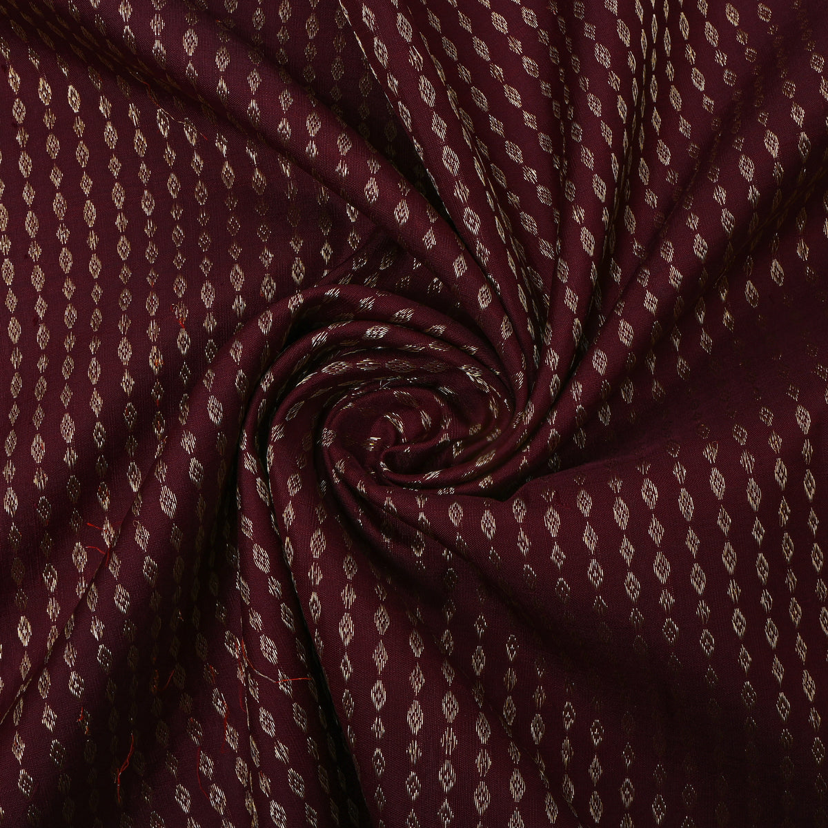 Oxblood Gold Zari Butti Kanjivaram Silk Fabric