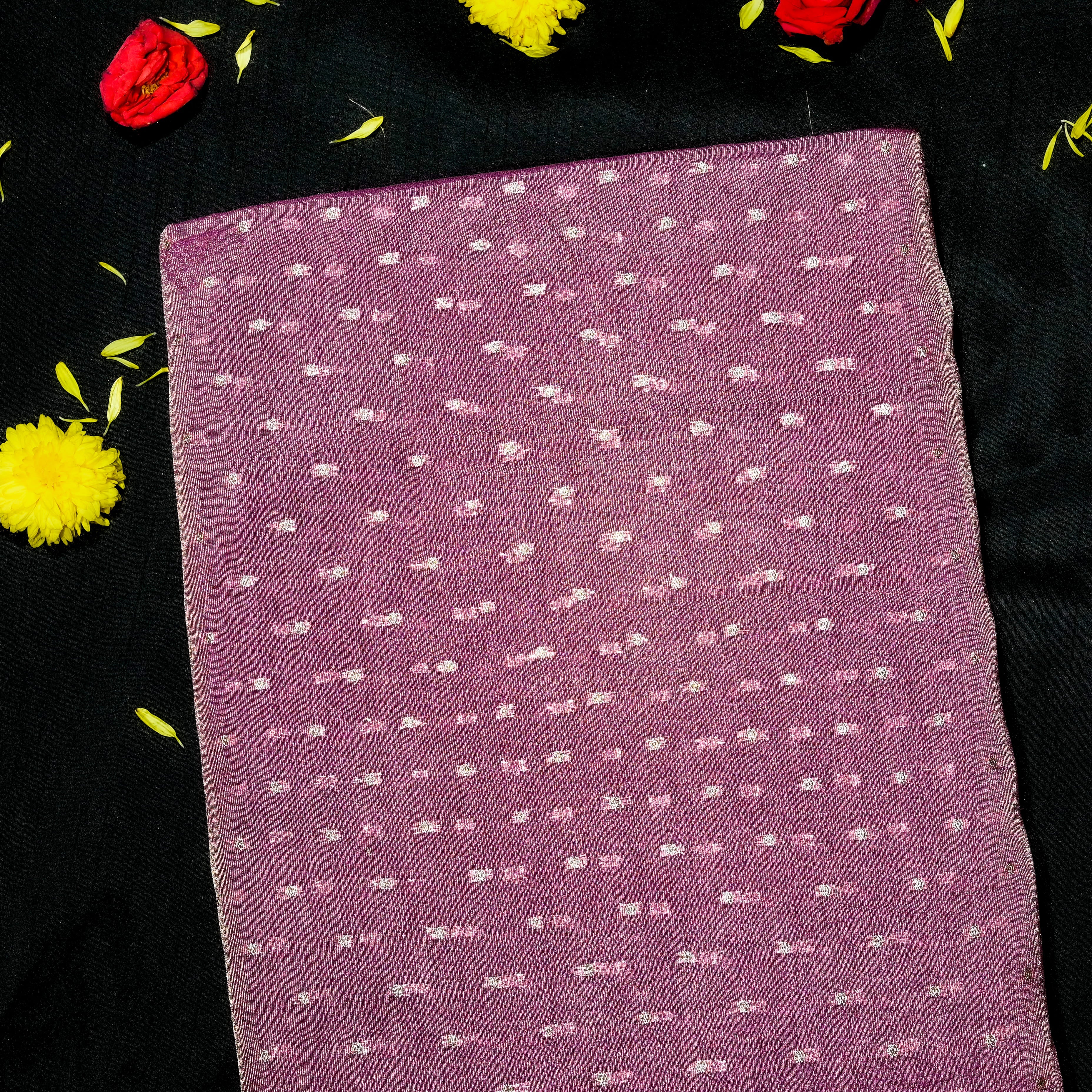Onion Pink Banarasi Fabric