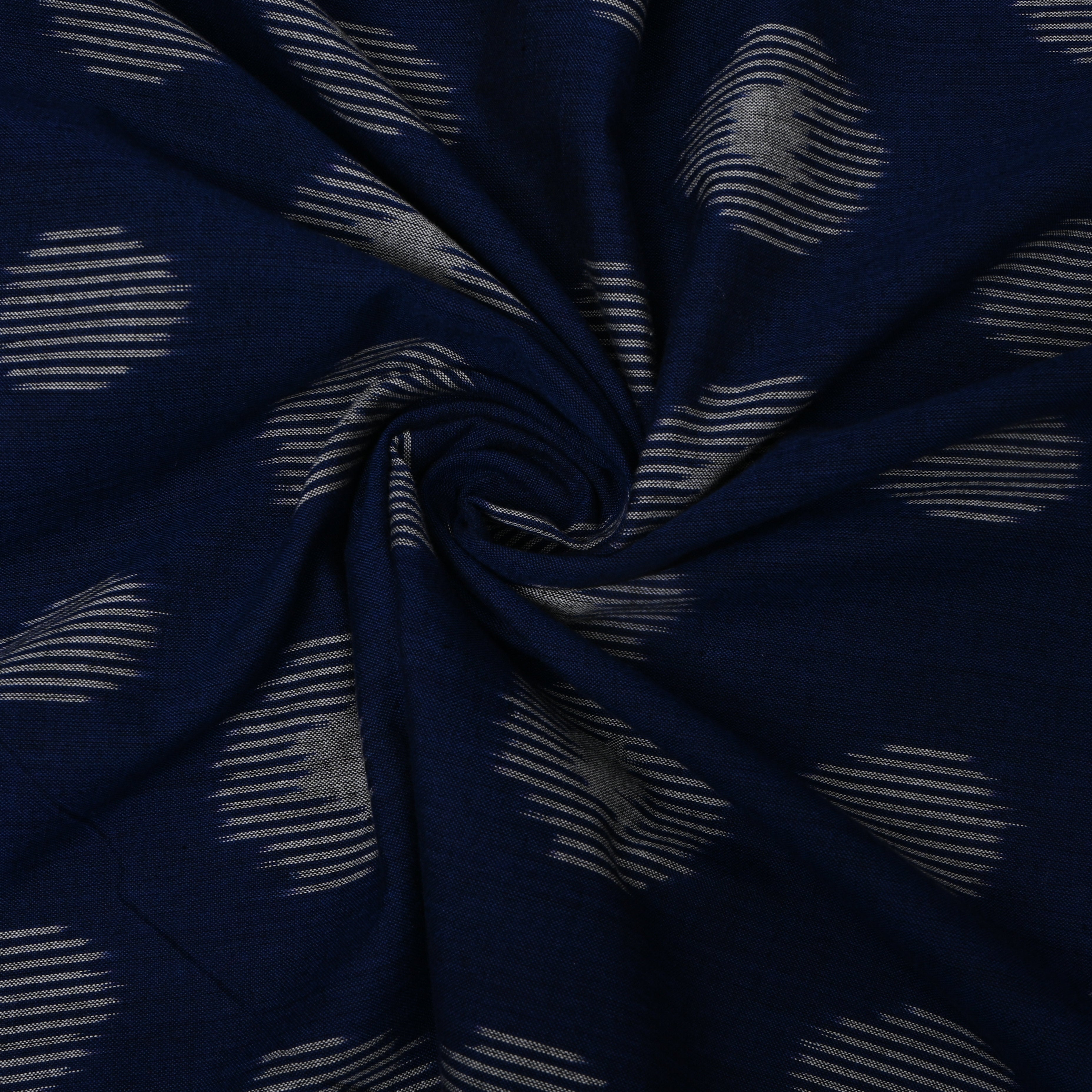 Navy Blue Iktara Weave Cotton