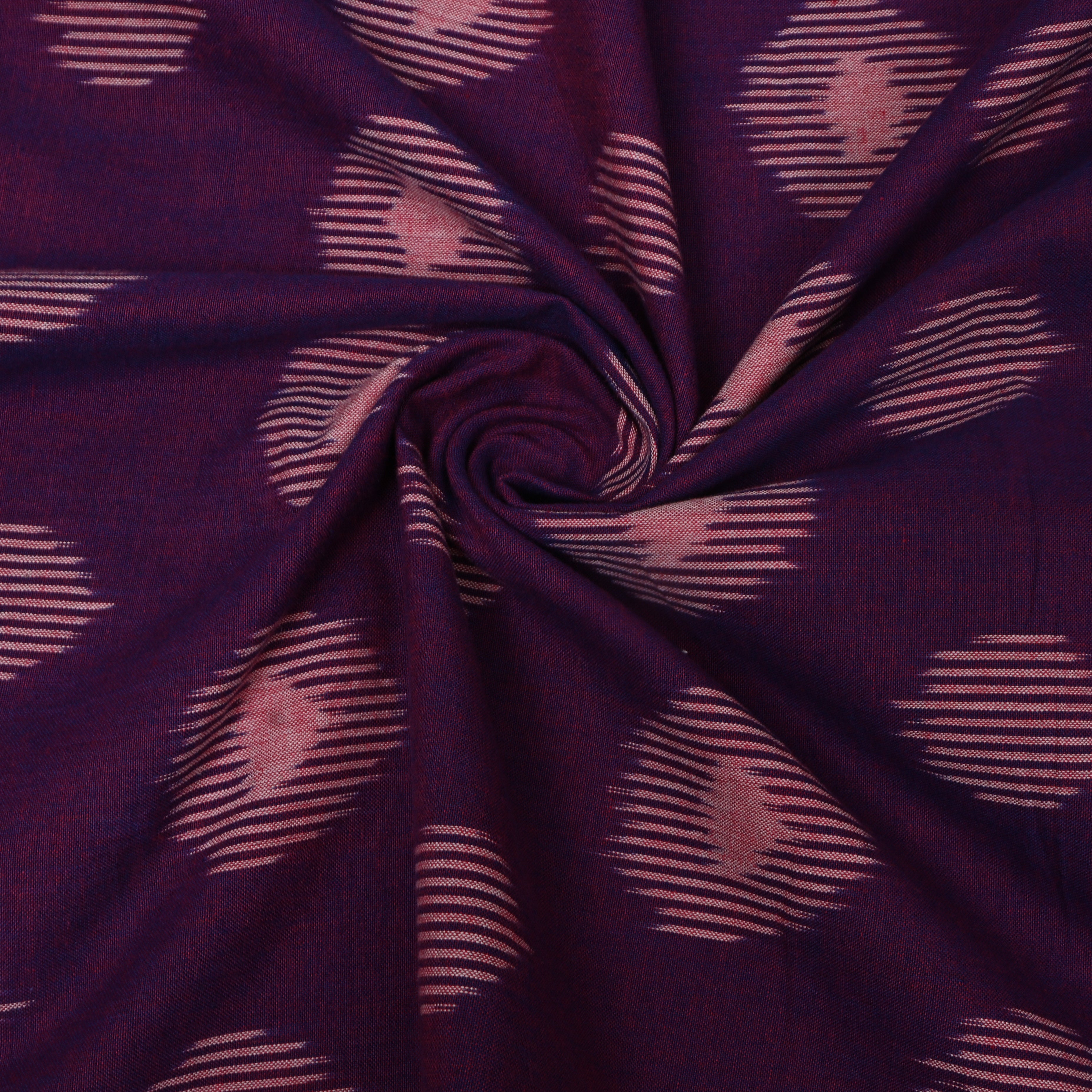 Deep Wine Diamond Iktara Weave Cotton
