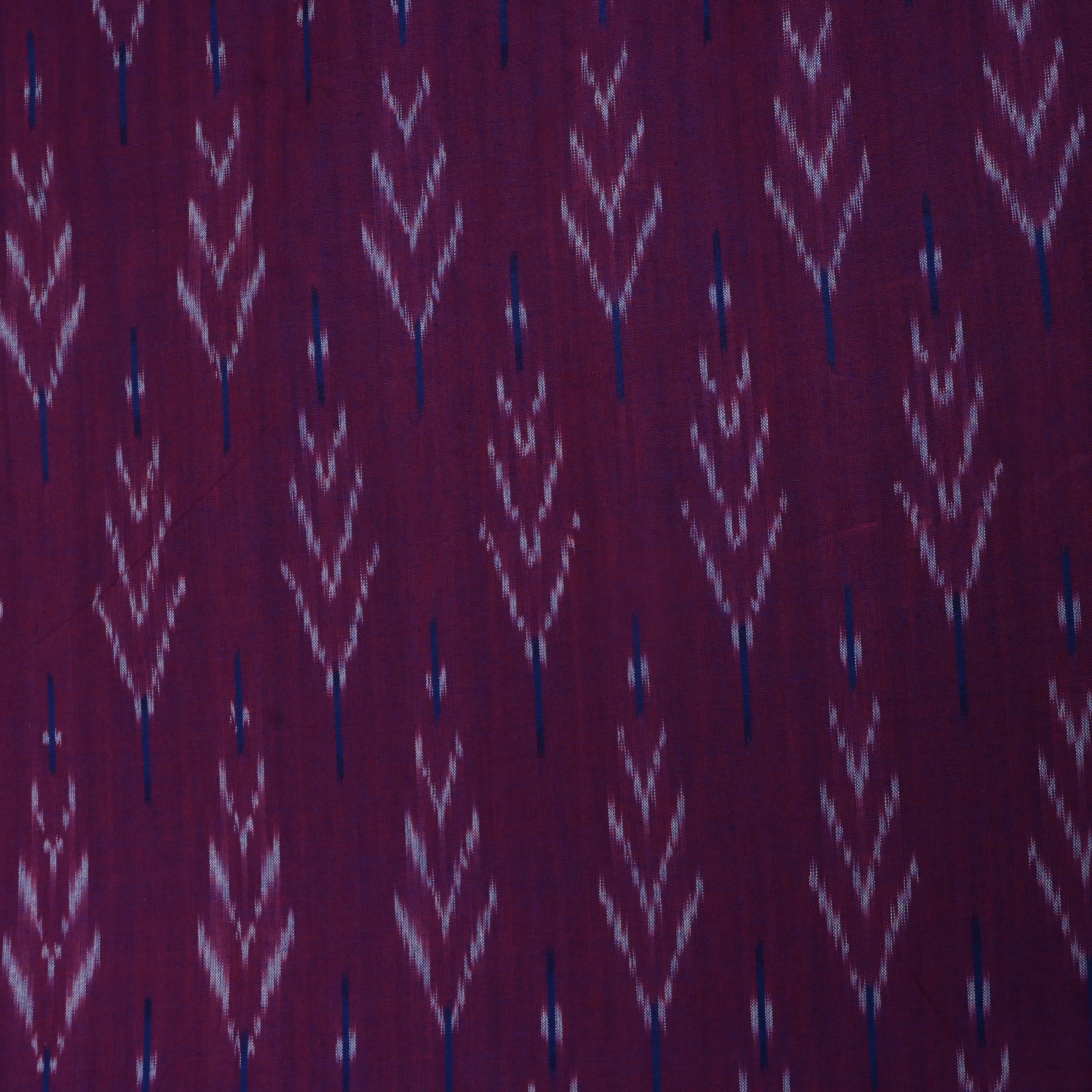 Deep Wine Chevron Iktara Weave Cotton