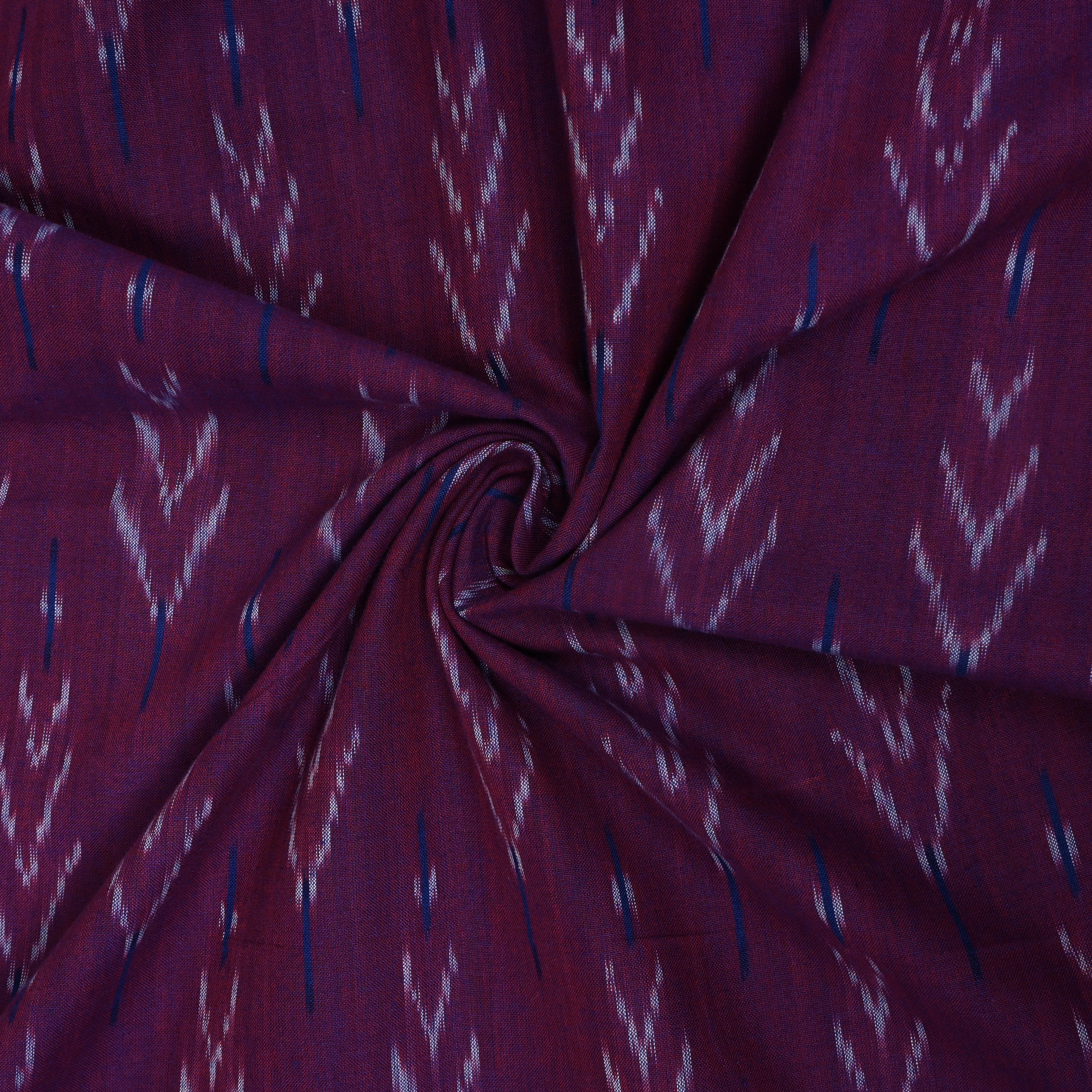 Deep Wine Chevron Iktara Weave Cotton