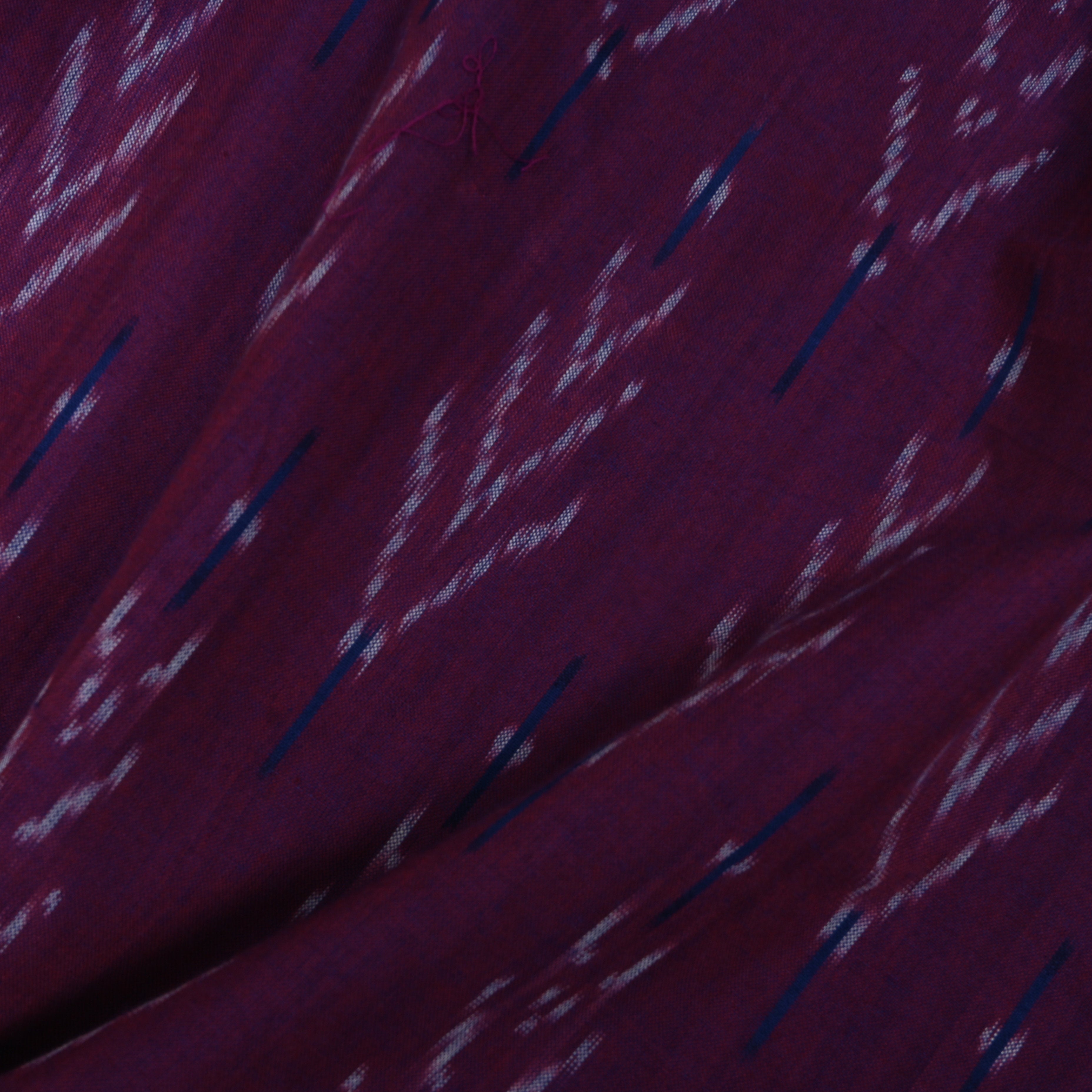 Deep Wine Chevron Iktara Weave Cotton