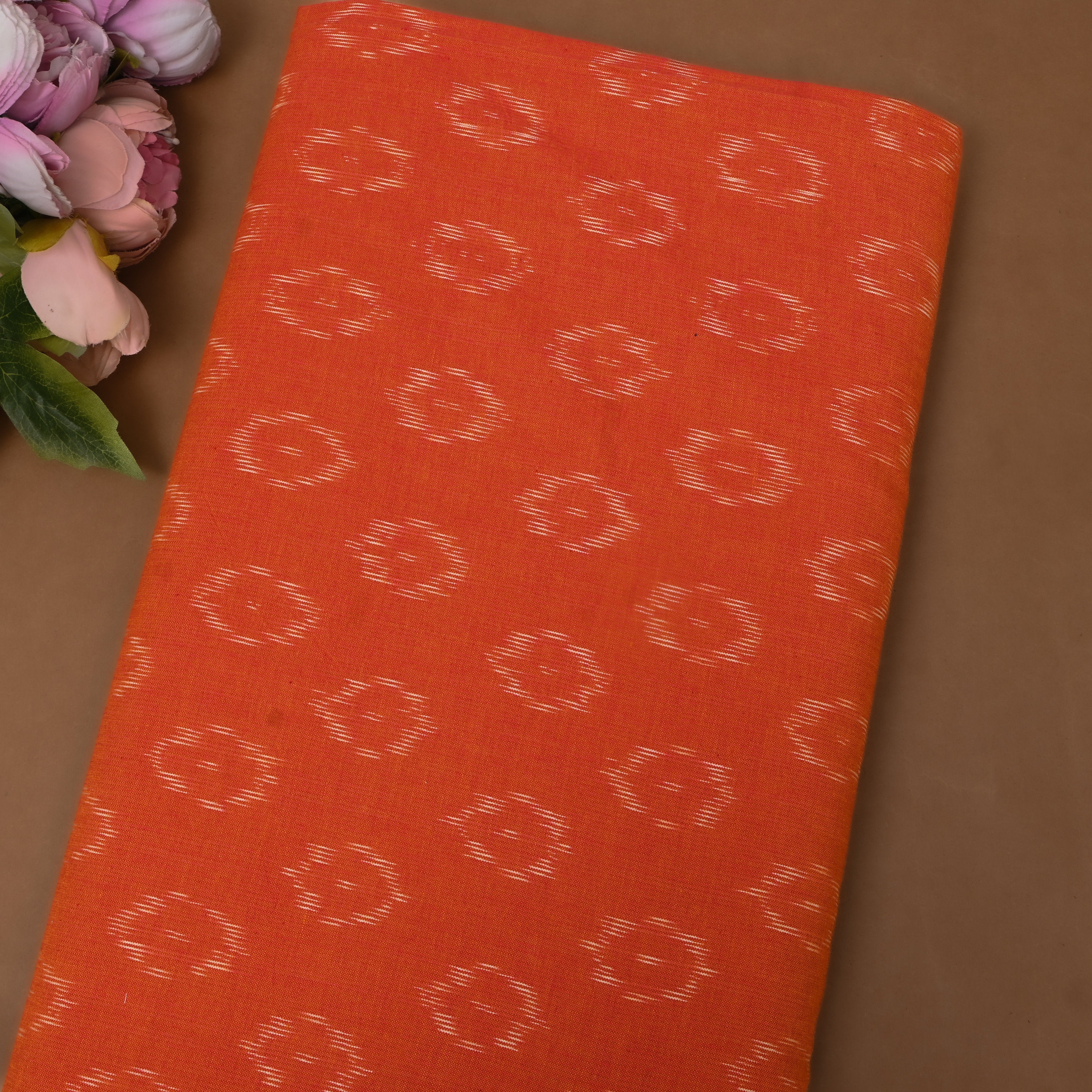Burnt Orange Iktara Weave Cotton