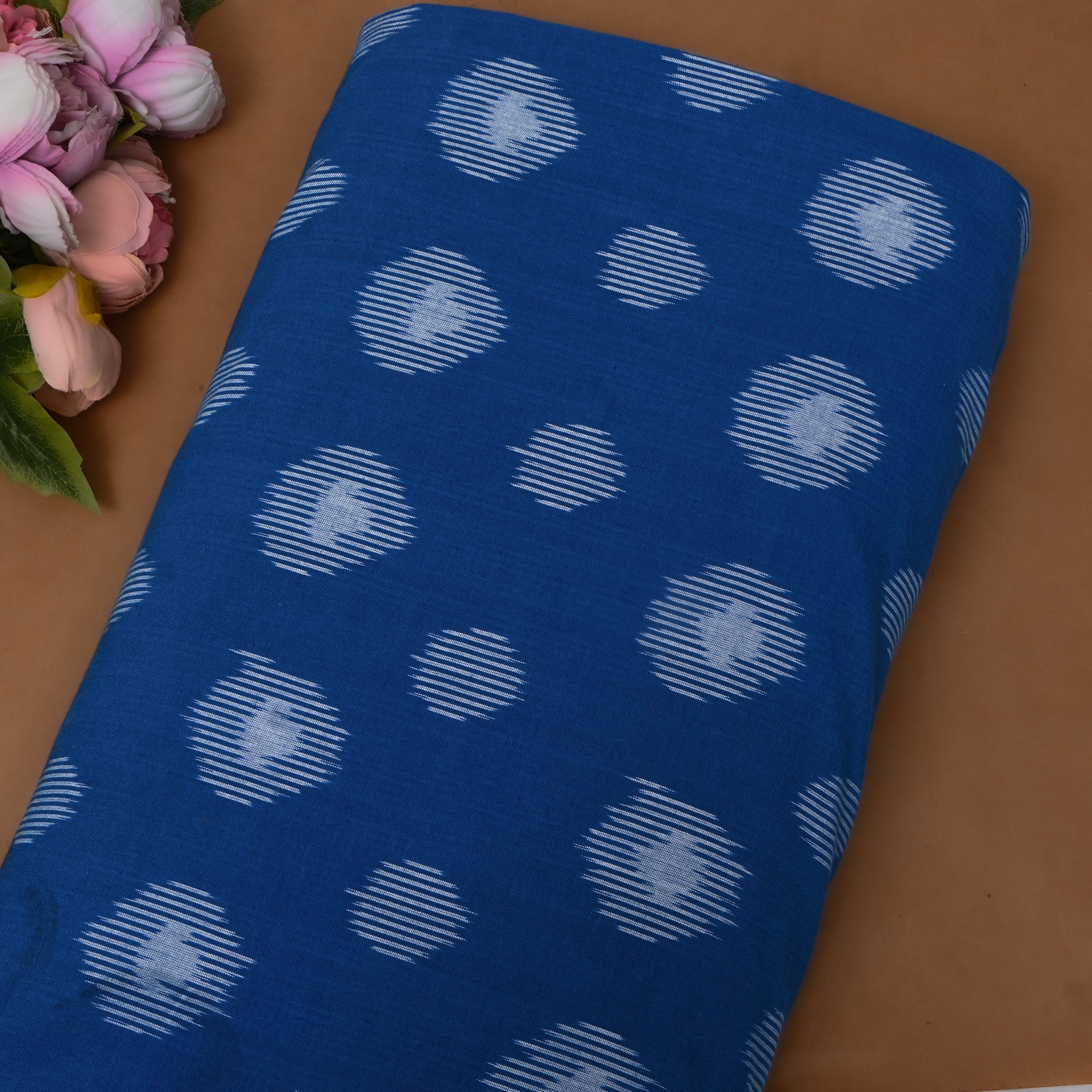 Royal Blue Diamond Iktara Weave Cotton