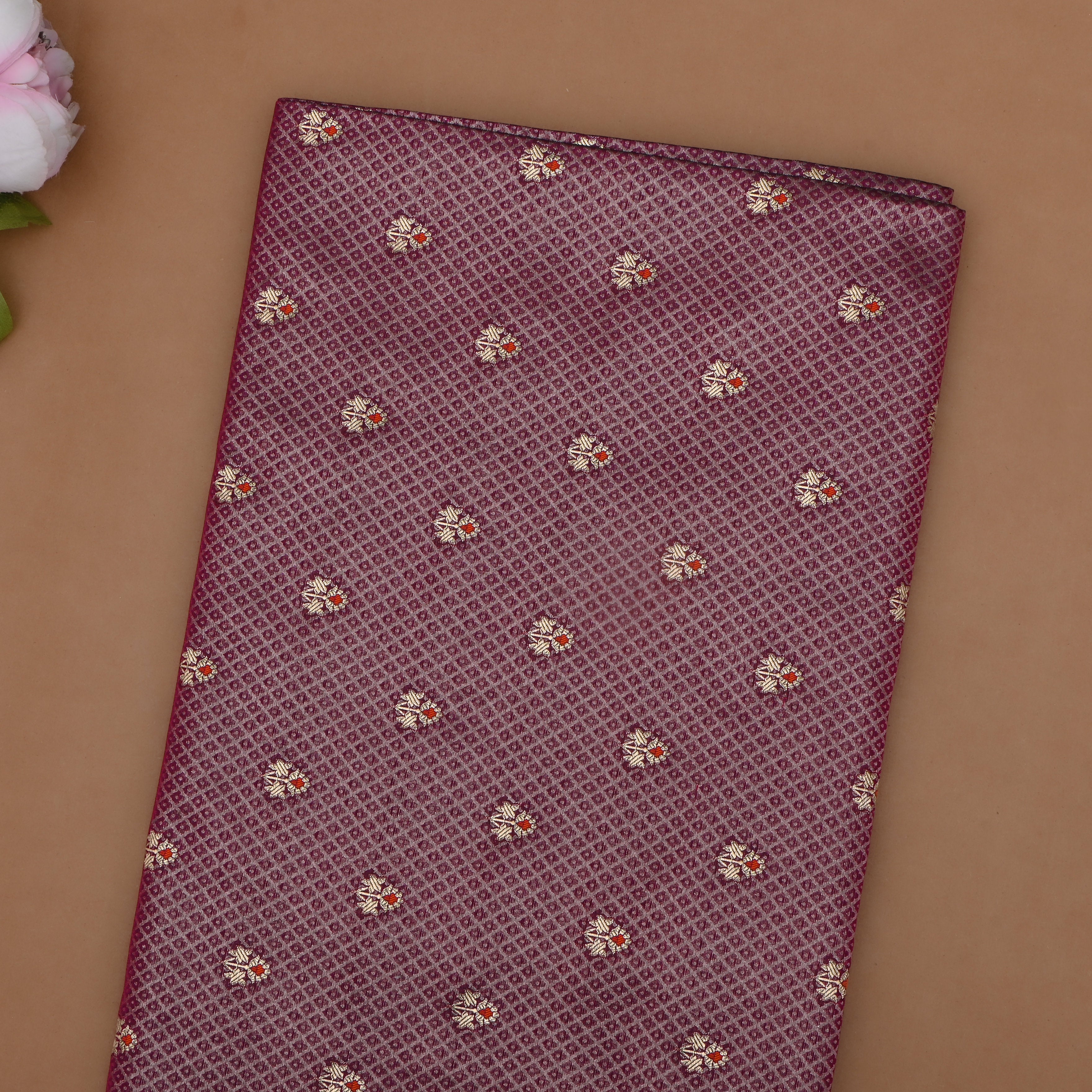 Plum Purple Banaras With Intricate Design