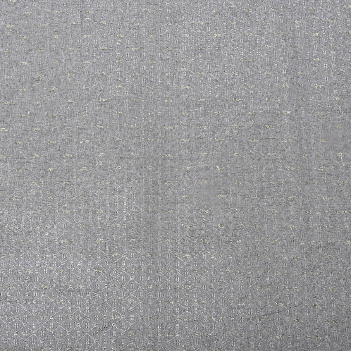 Moonlight Silver Zari Check Jamawar Silk Fabric