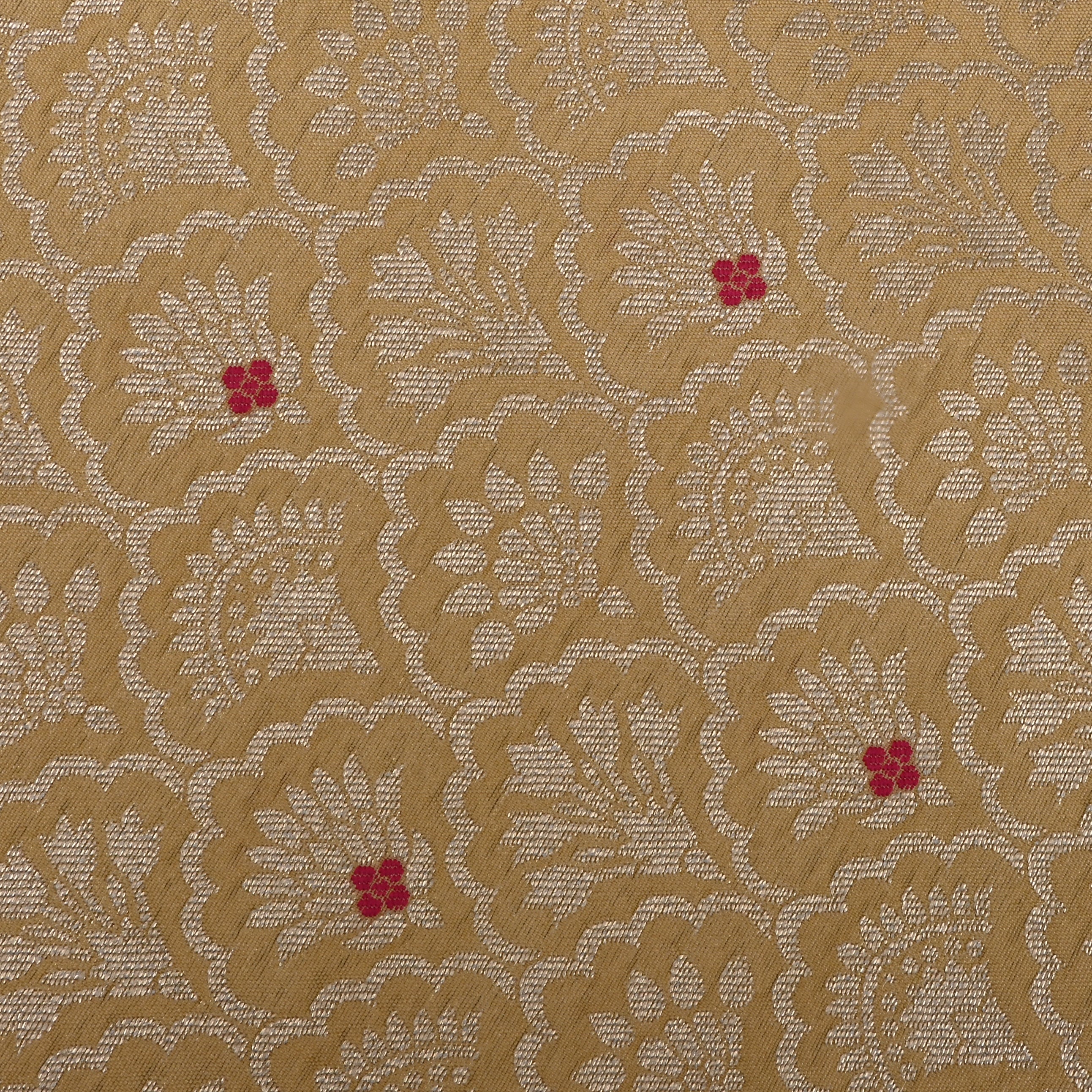 Mellow Yellow Banarasi Fabric With Zari Weaving