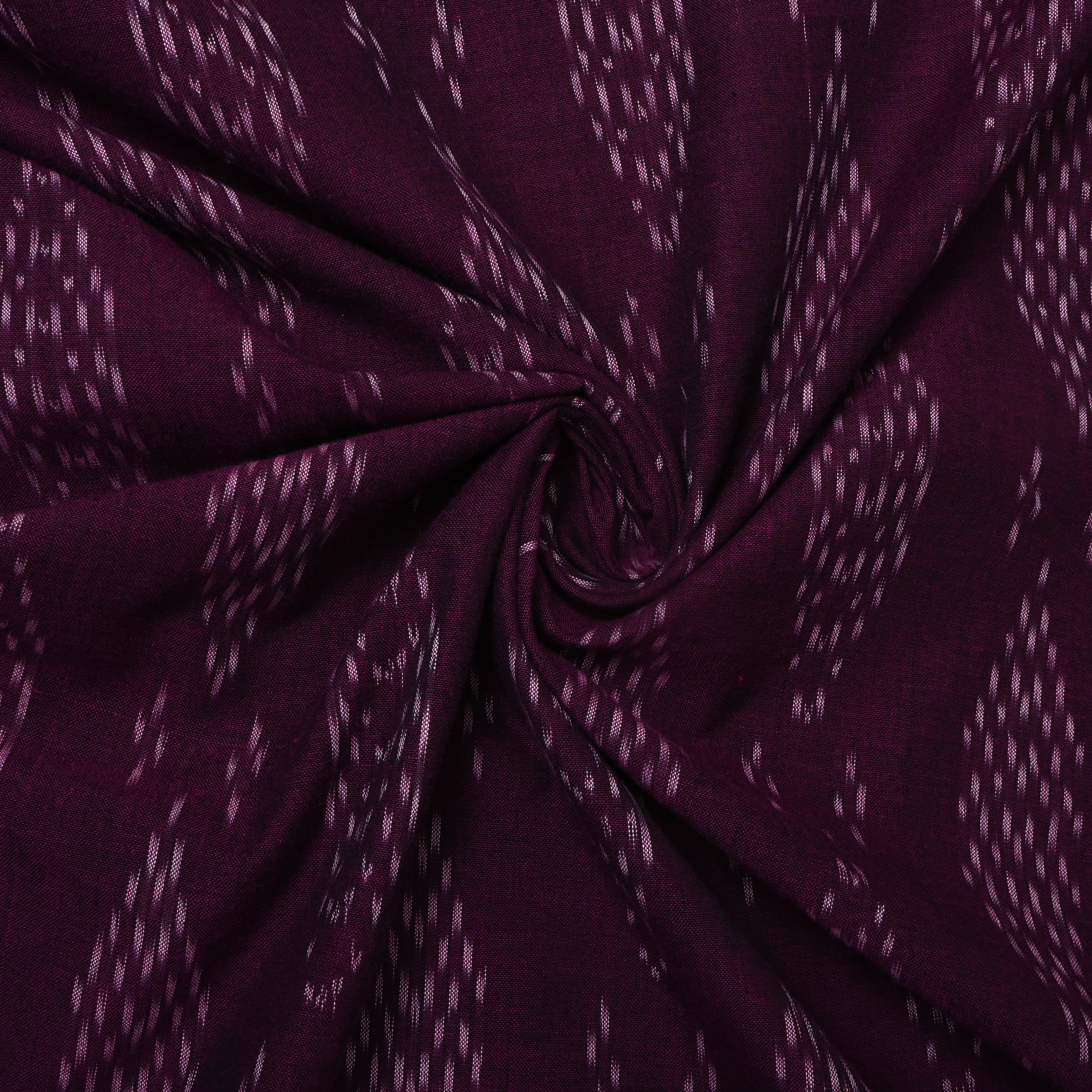 Deep Plum Chevron Iktara Weave Cotton