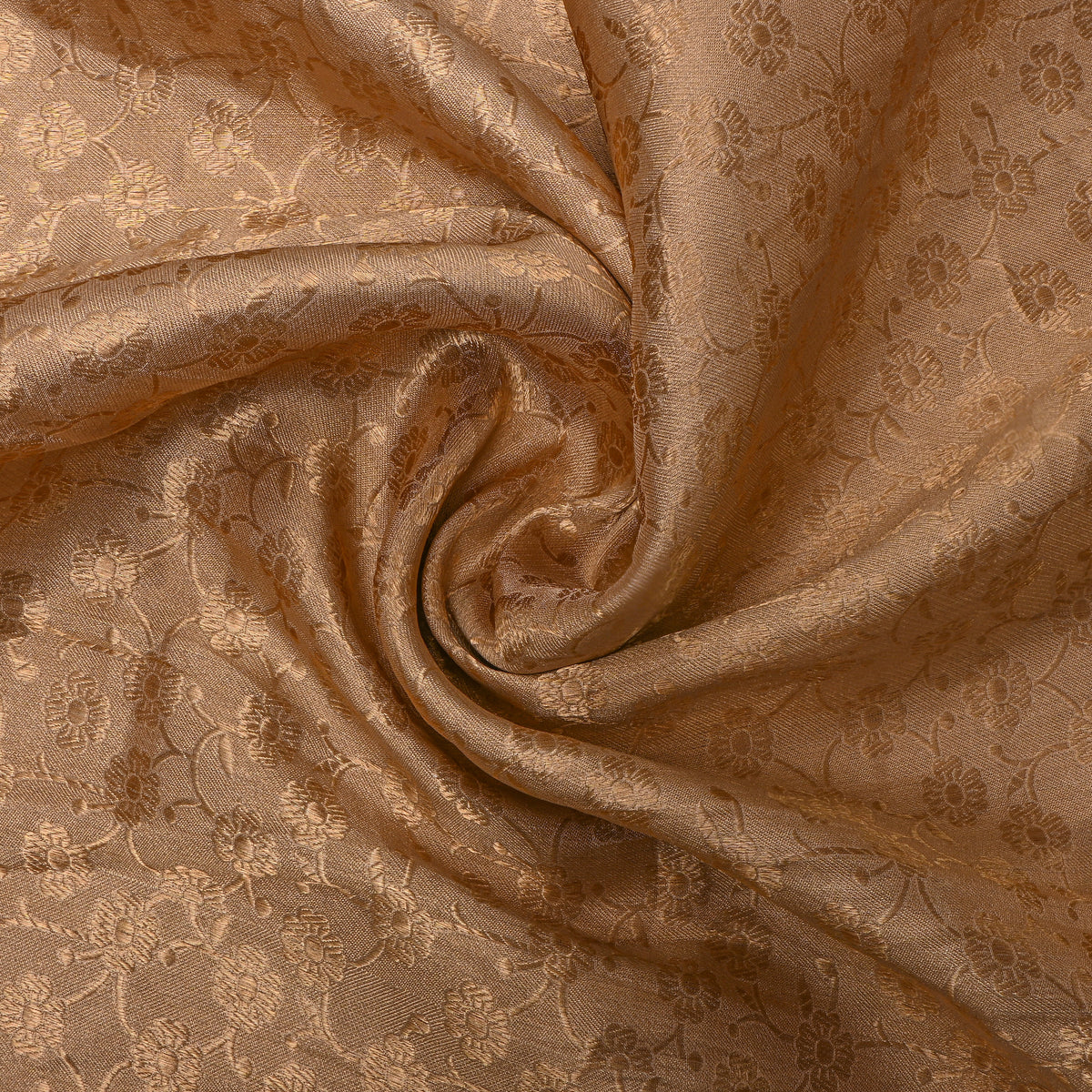 Sandstone Gold Zari Floral Jamawar Silk Fabric