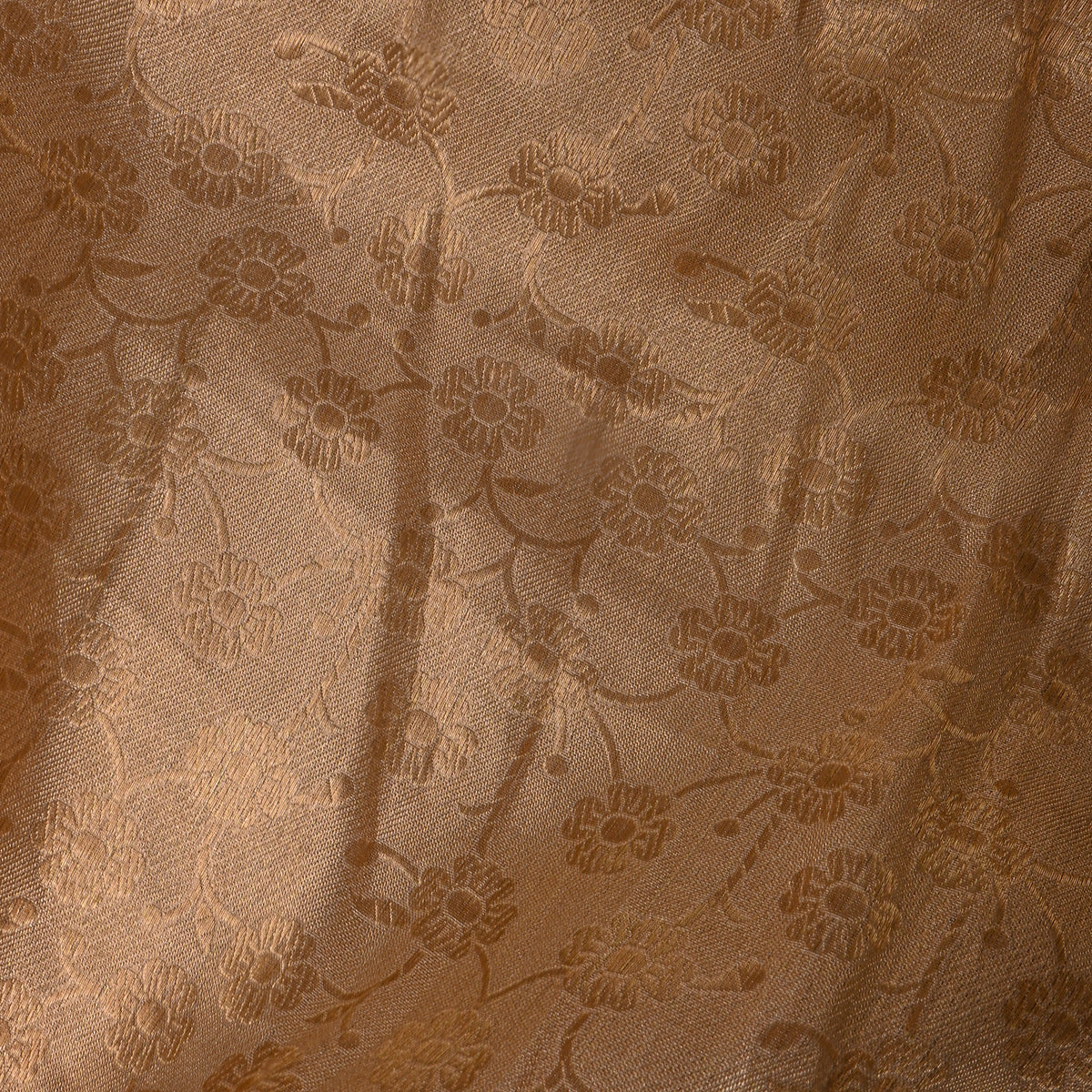Sandstone Gold Zari Floral Jamawar Silk Fabric