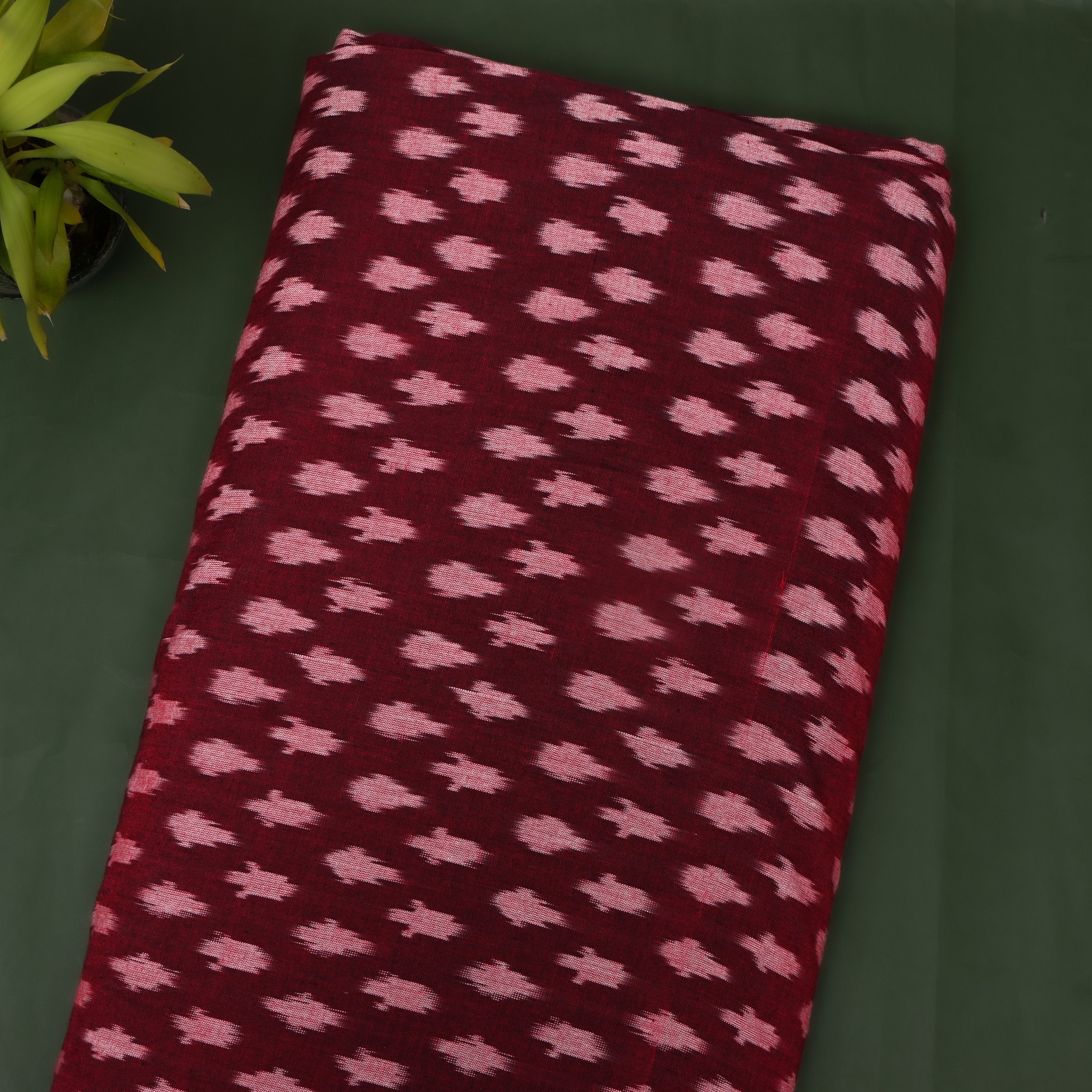 Deep Maroon Iktara Weave Cotton