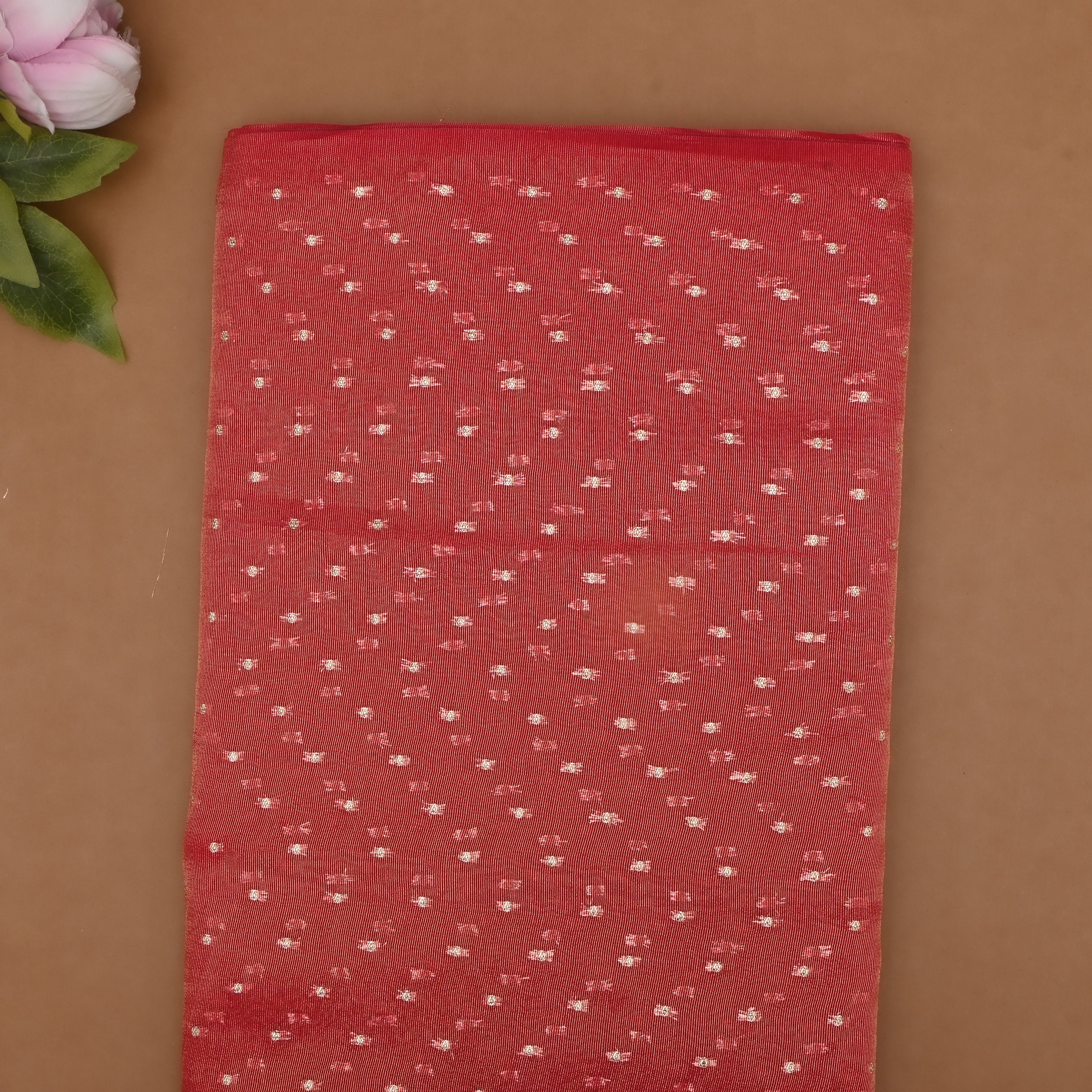 Strawberry Pink Banarasi Fabric