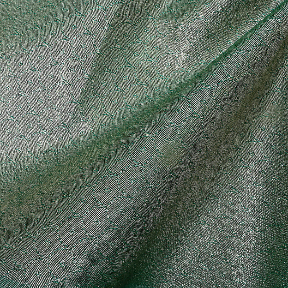 Jade Gold Zari Self Weave Jamawar Silk Fabric