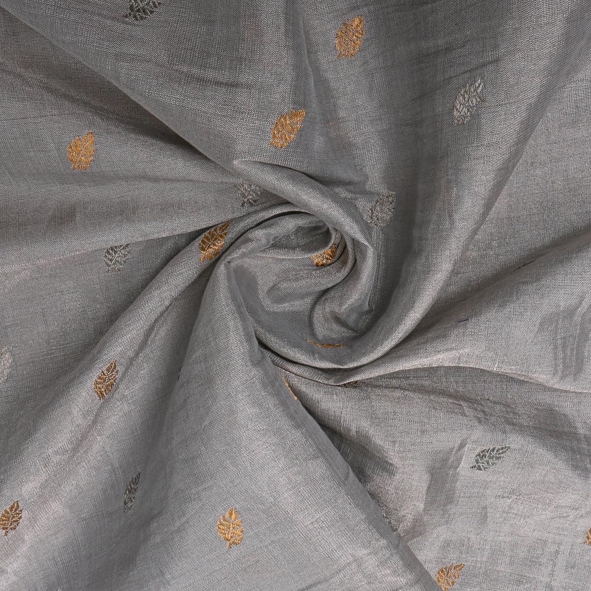 Fog Dual Tone Zari Leaf Butti Self Weave Jamawar Silk Fabric