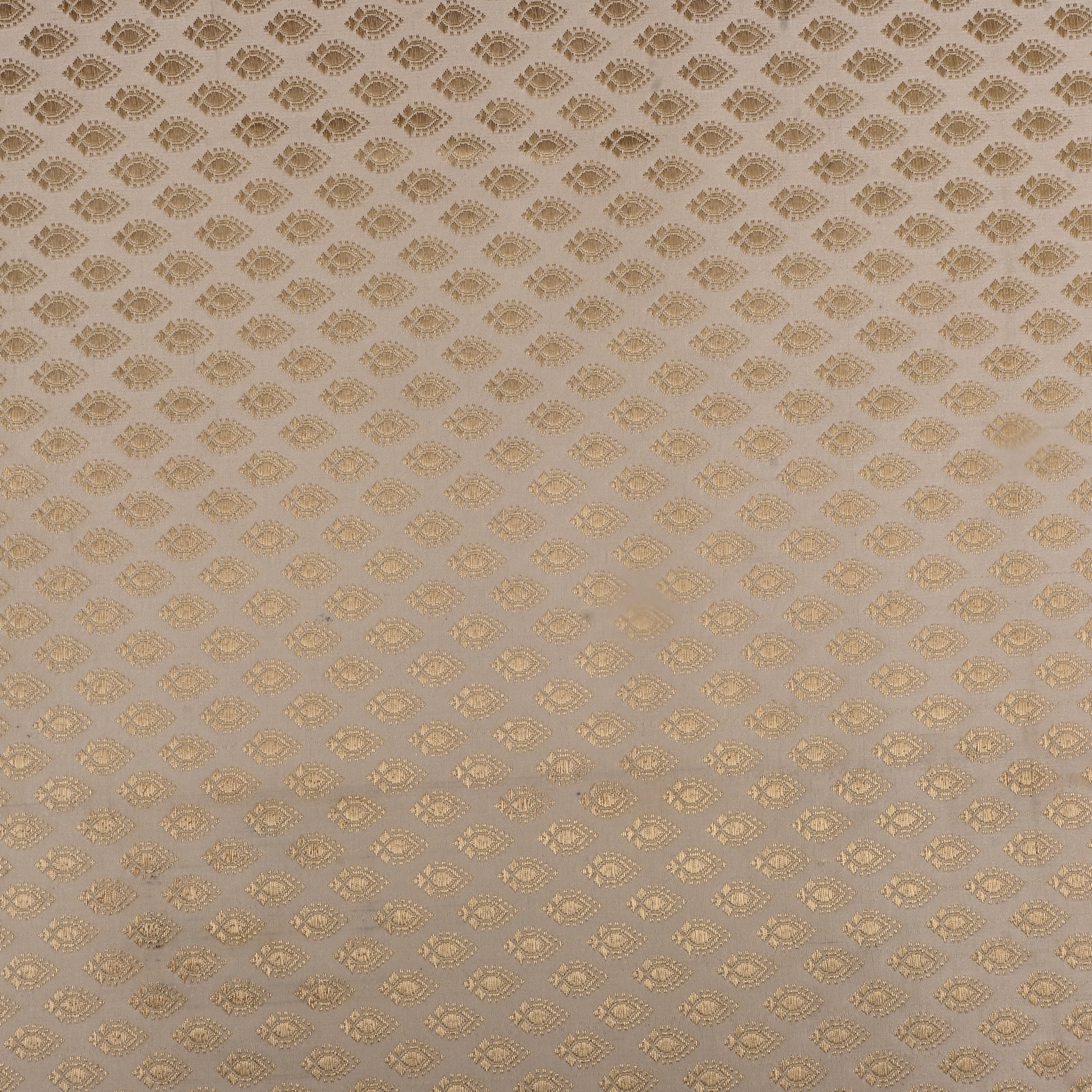 Vanilla Gold Jamawar Satin Fabric