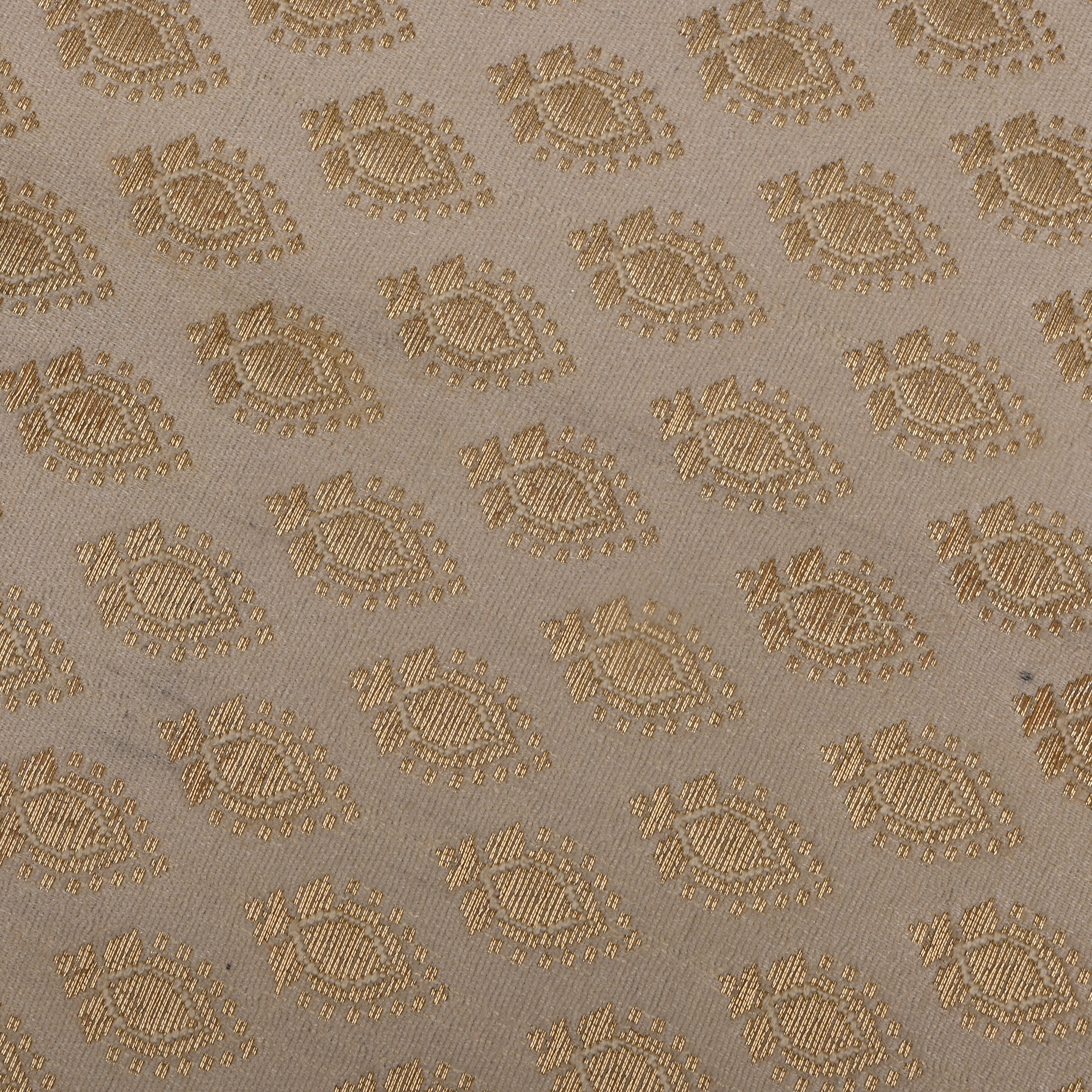 Vanilla Gold Jamawar Satin Fabric