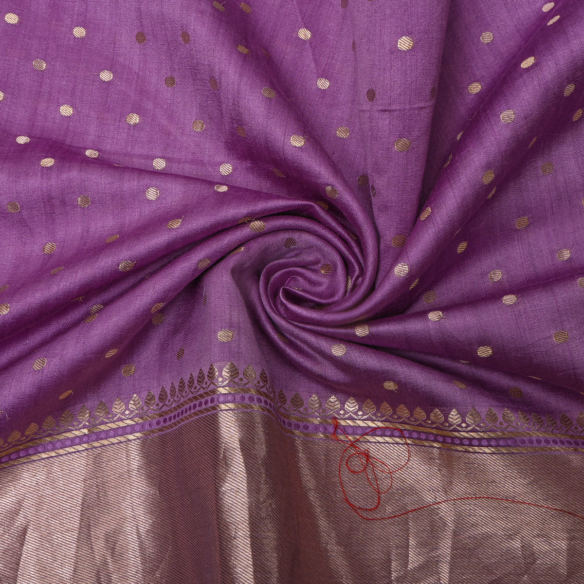 Orchid Purple Gold Zari Dot Butti Jamawar Silk Fabric