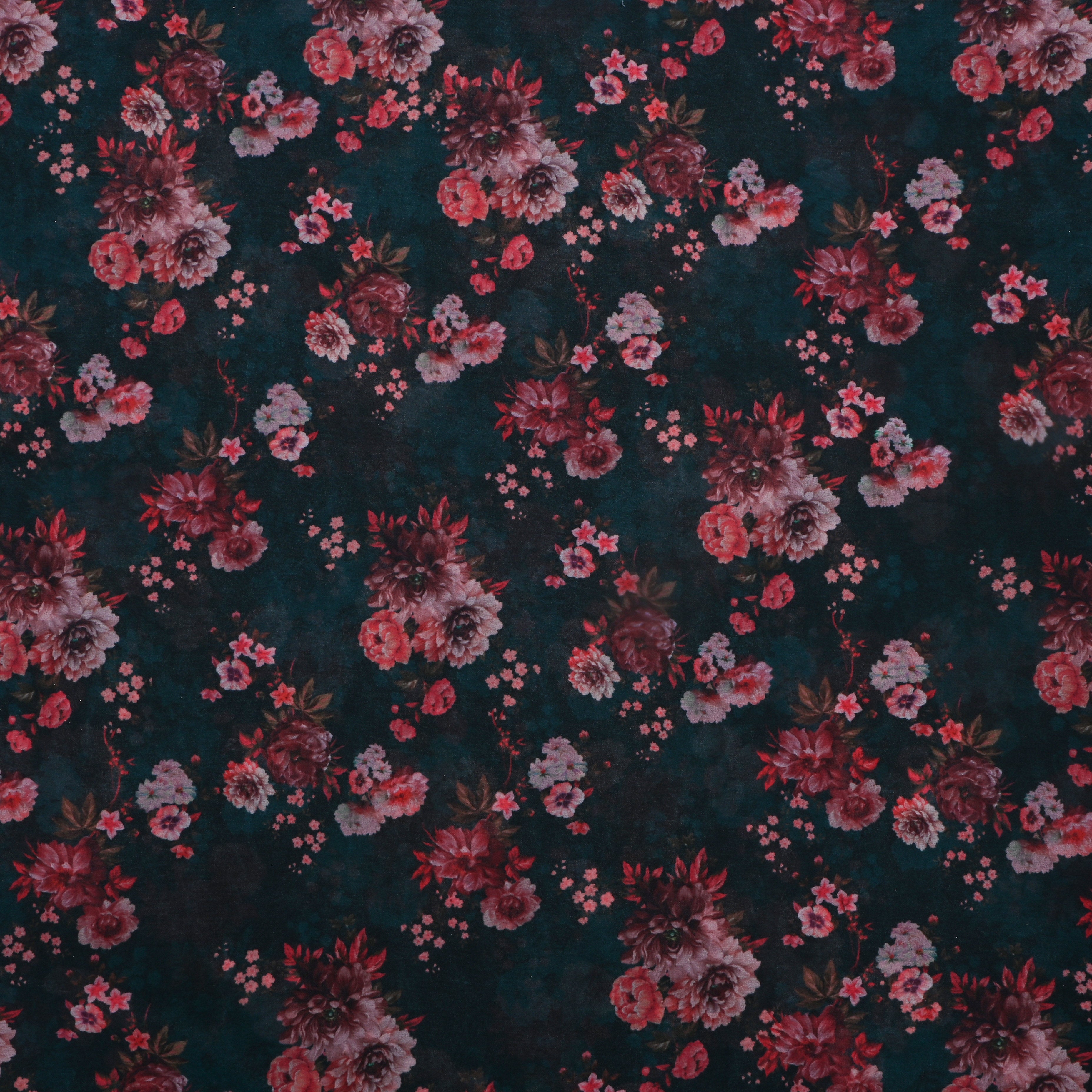 Forest Green Silk Printed Fabric