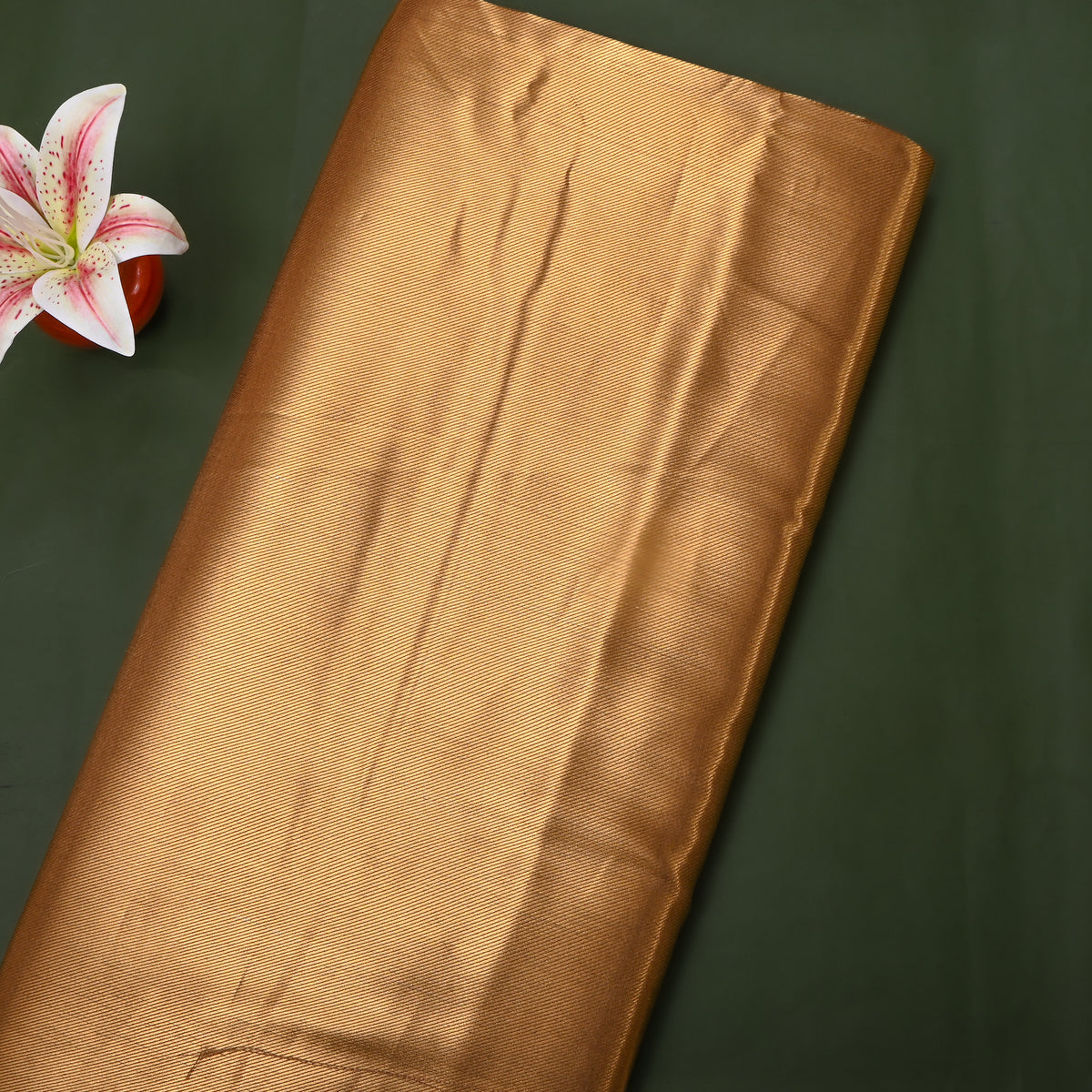Bronze Gold Plain Tissue Fabric