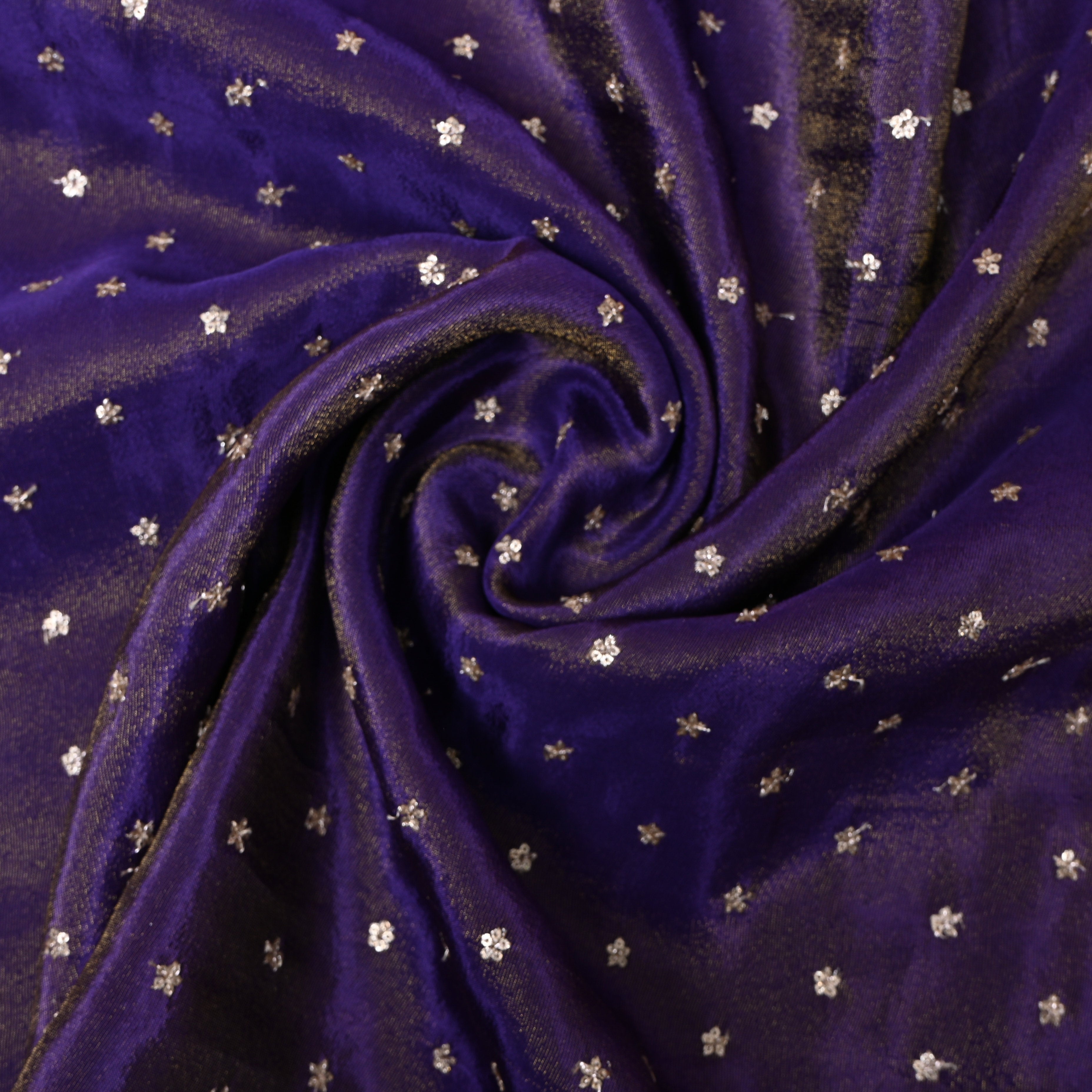 Royal Purple Tissue Embroidery Fabric