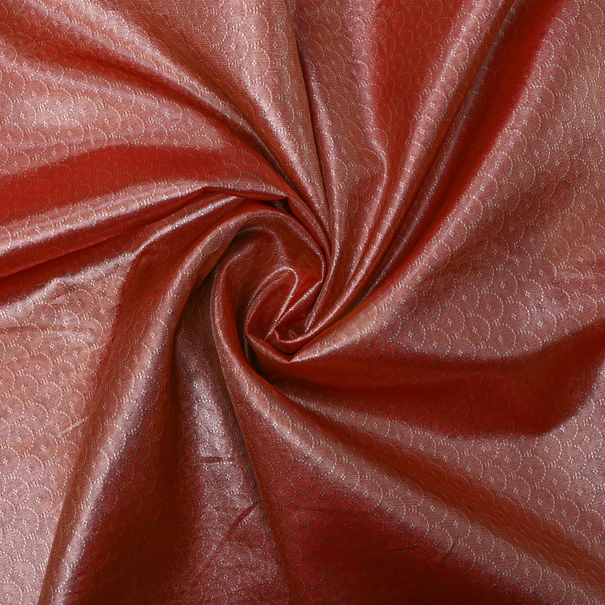 Terracotta Orange Banarasi Silk With Gold Fan Weave