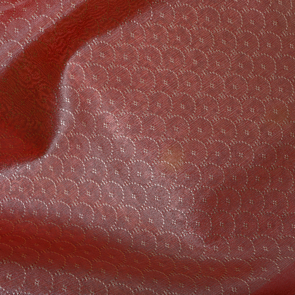 Terracotta Orange Banarasi Silk With Gold Fan Weave
