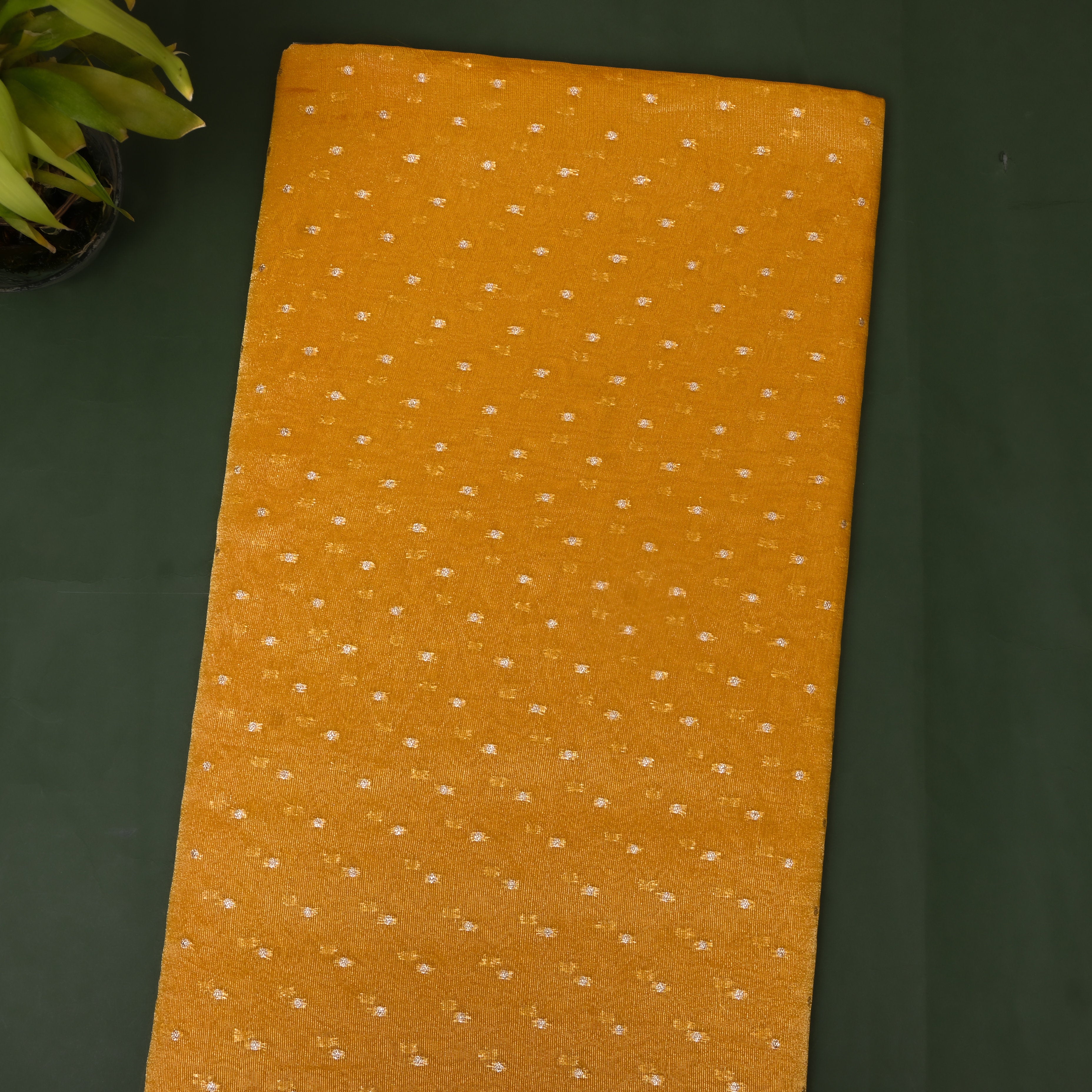 Golden Mustard Butti Jamawar Tissue