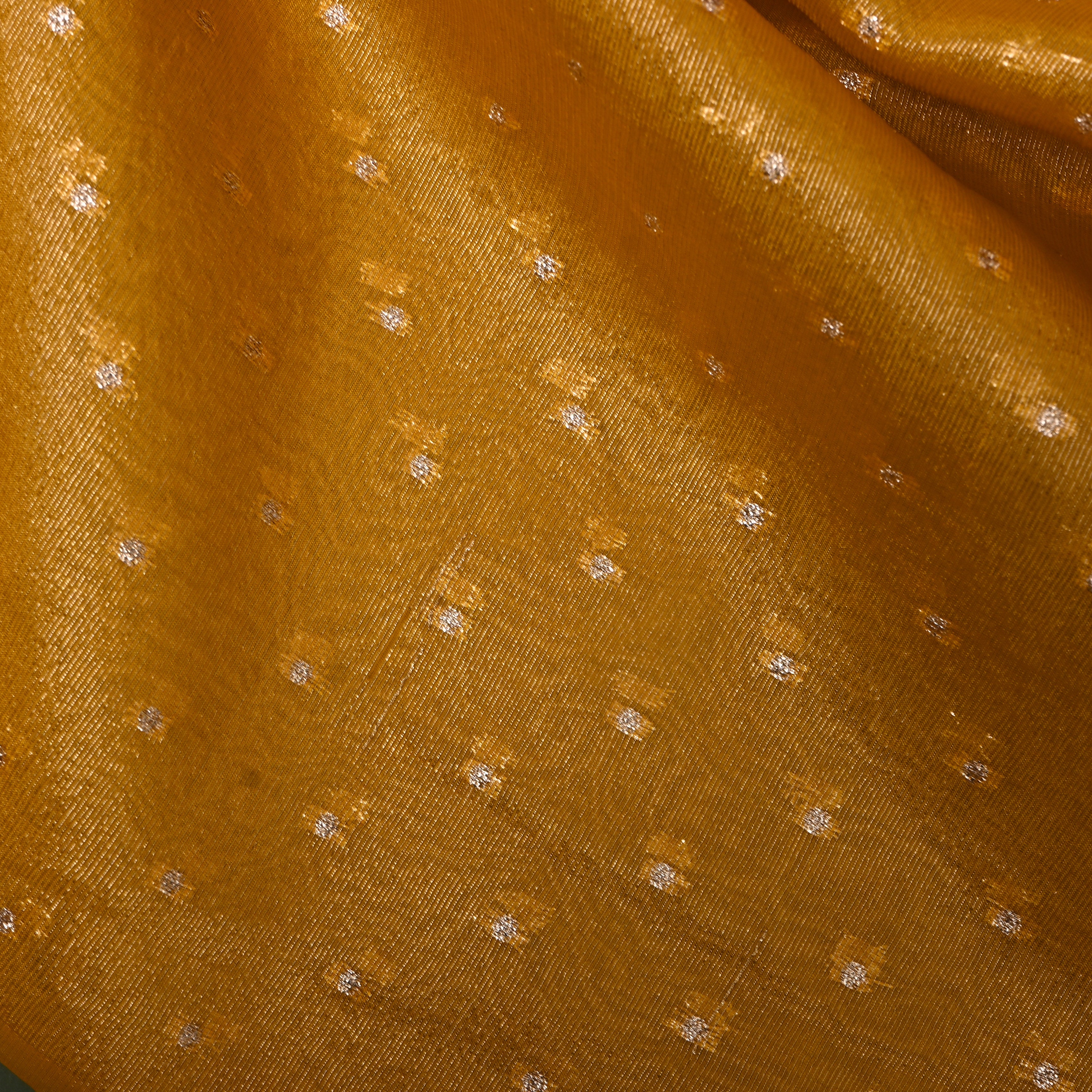 Golden Mustard Butti Jamawar Tissue