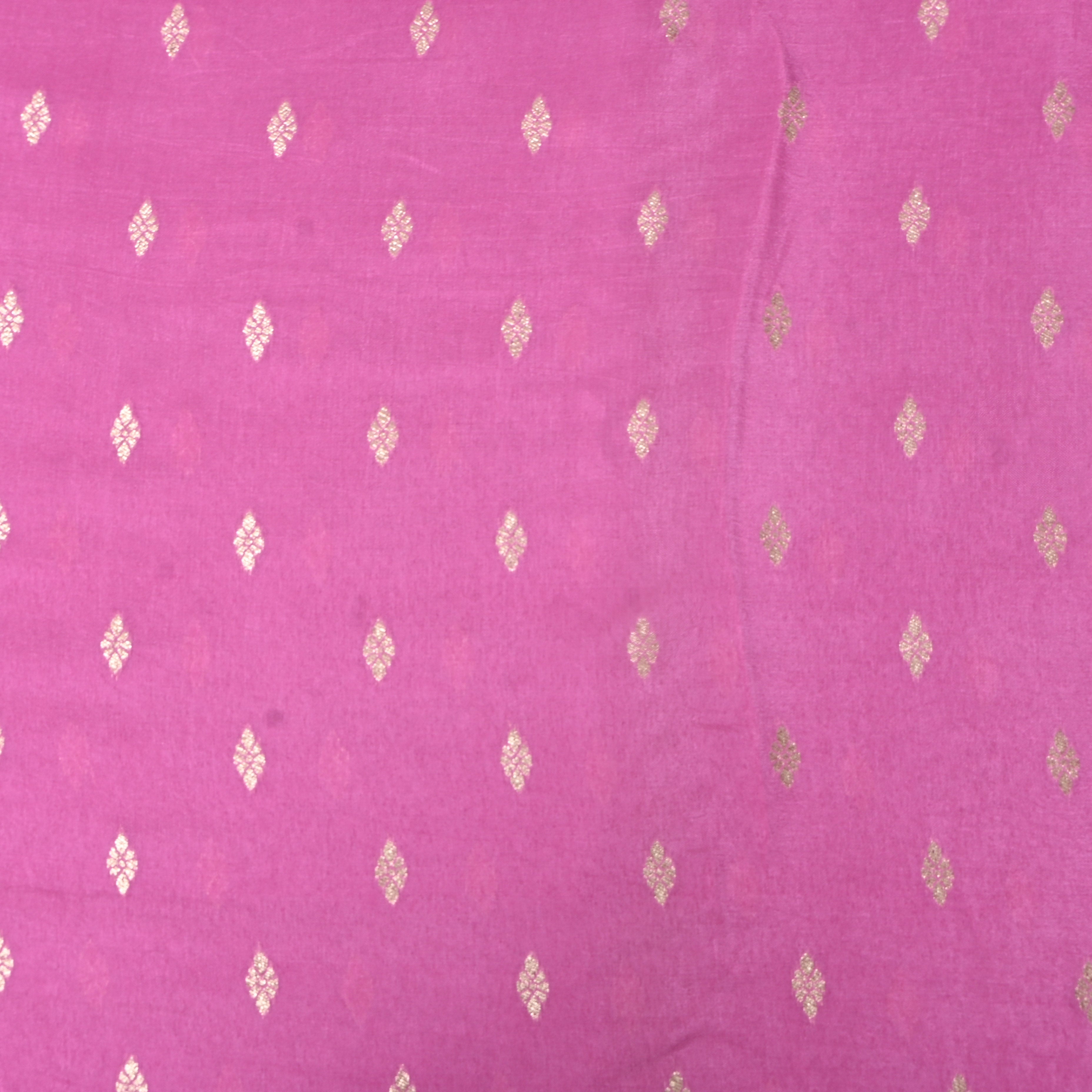 Magenta Jamawar Silk With Woven Diamond Motifs